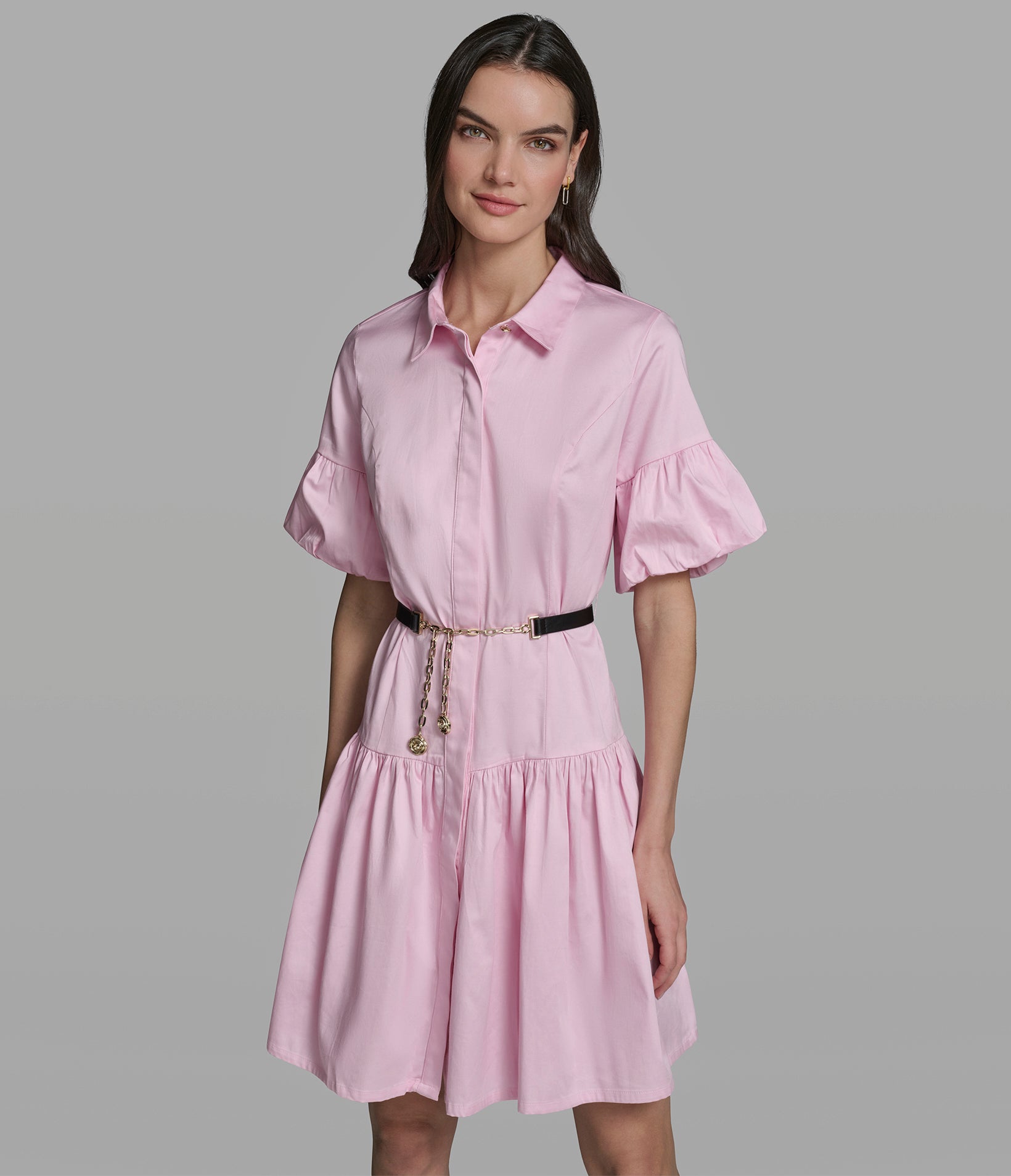 FLUTTER SLEEVE SHIRT DRESS View 1 | Products
