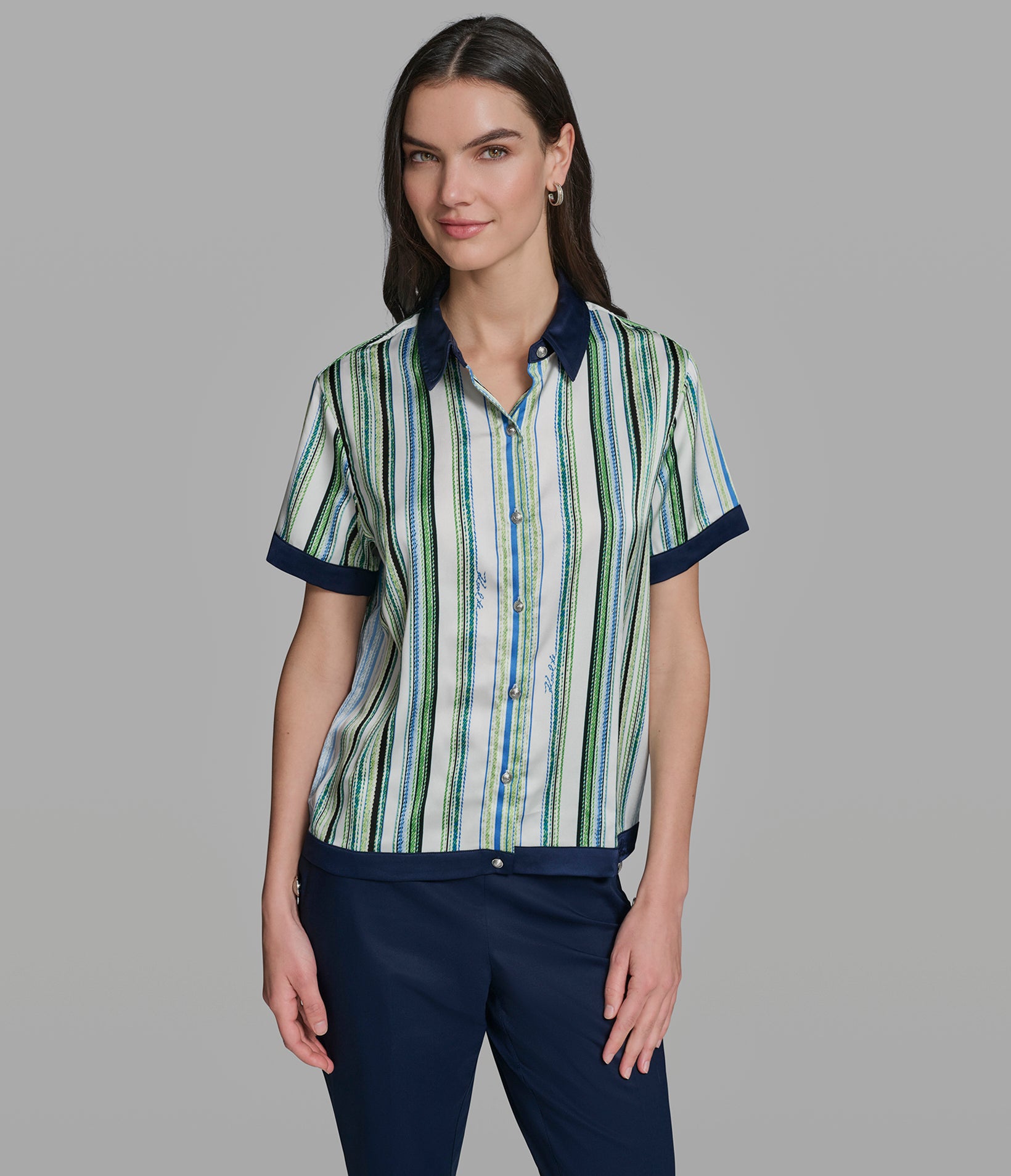 STRIPED WOVEN TOP View 1 | New Arrivals