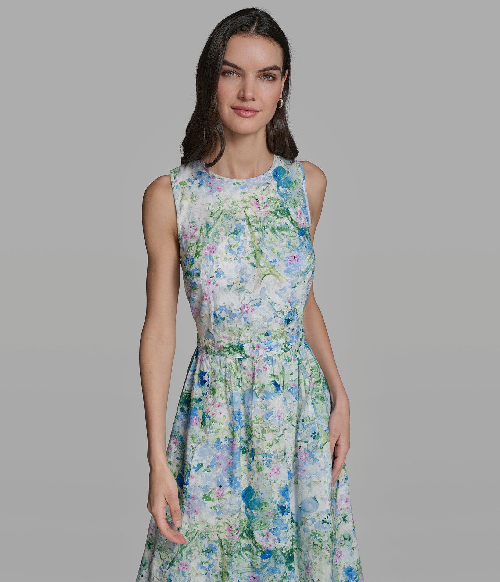 FLORAL PRINT FIT AND FLARE DRESS VIEW 4 | Women's Dresses & Jumpsuits