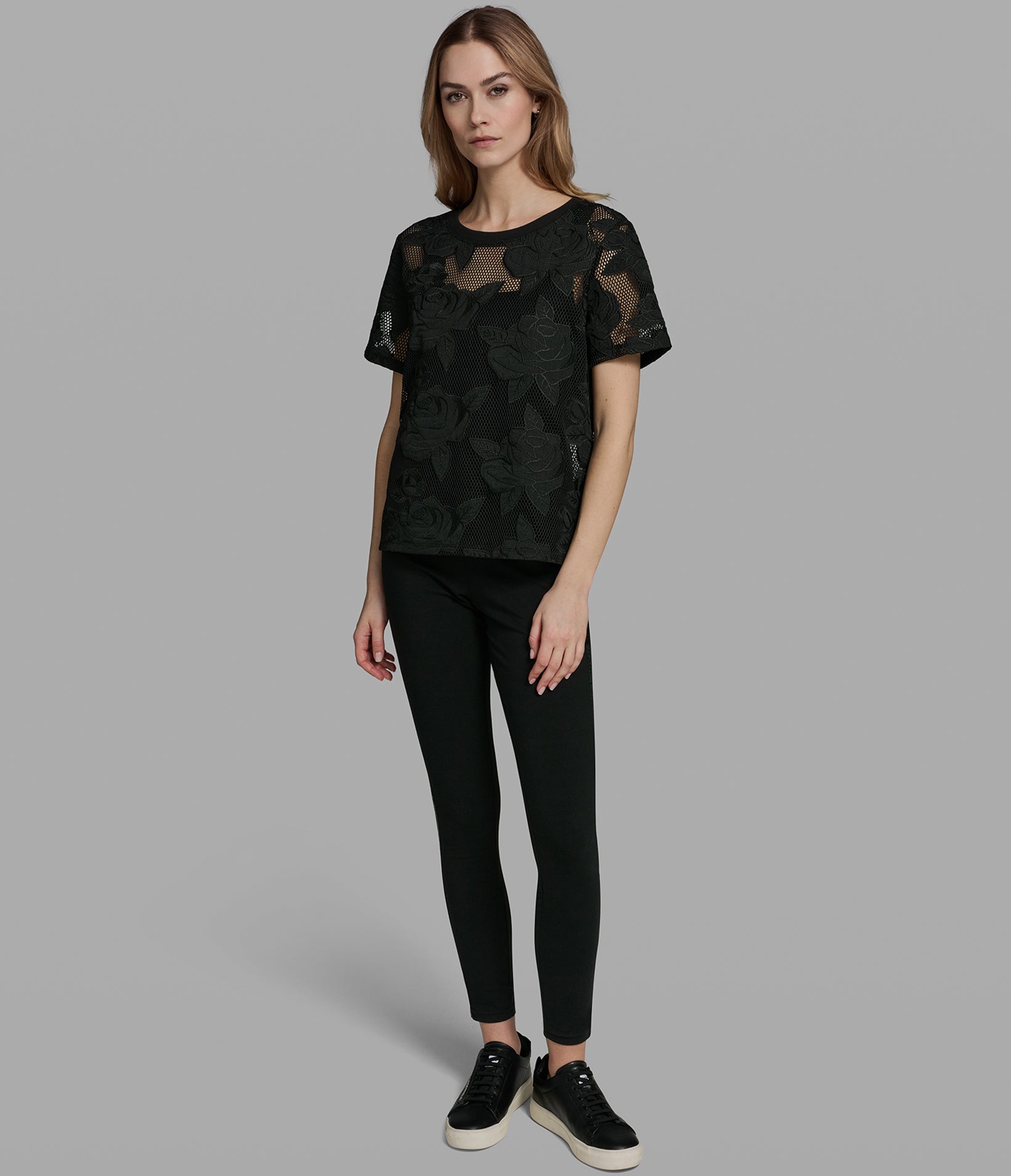 FLORAL MESH TOP VIEW 4 | Women's Tops & Sweaters
