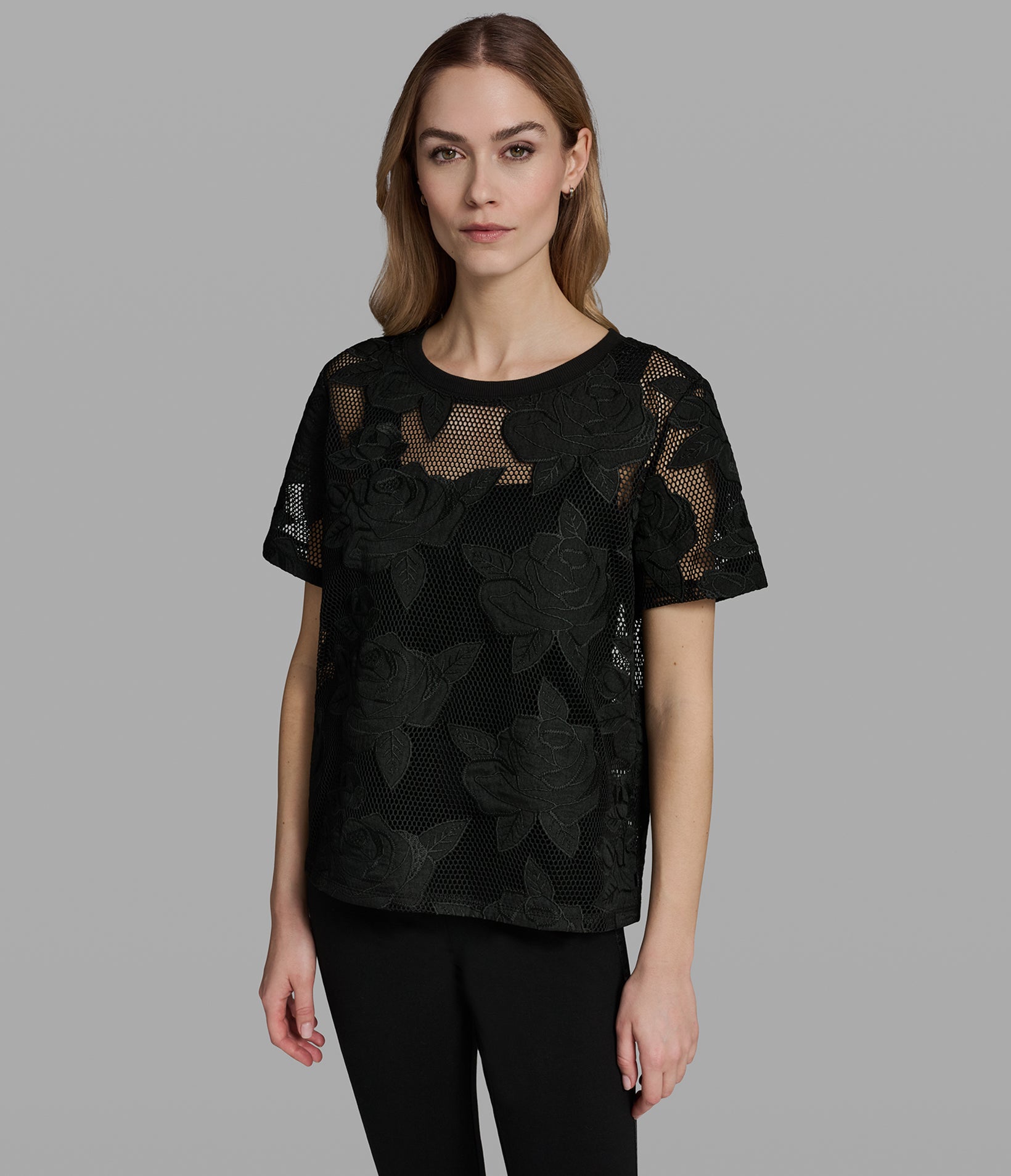 FLORAL MESH TOP View 1 | Women's Tops & Sweaters
