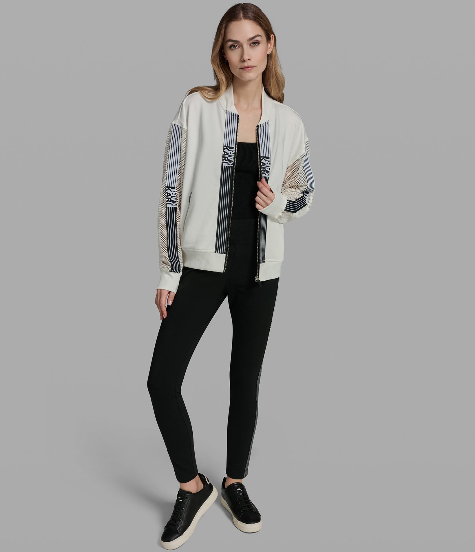 LOGO STRIPE MESH TRACK JACKET VIEW 4