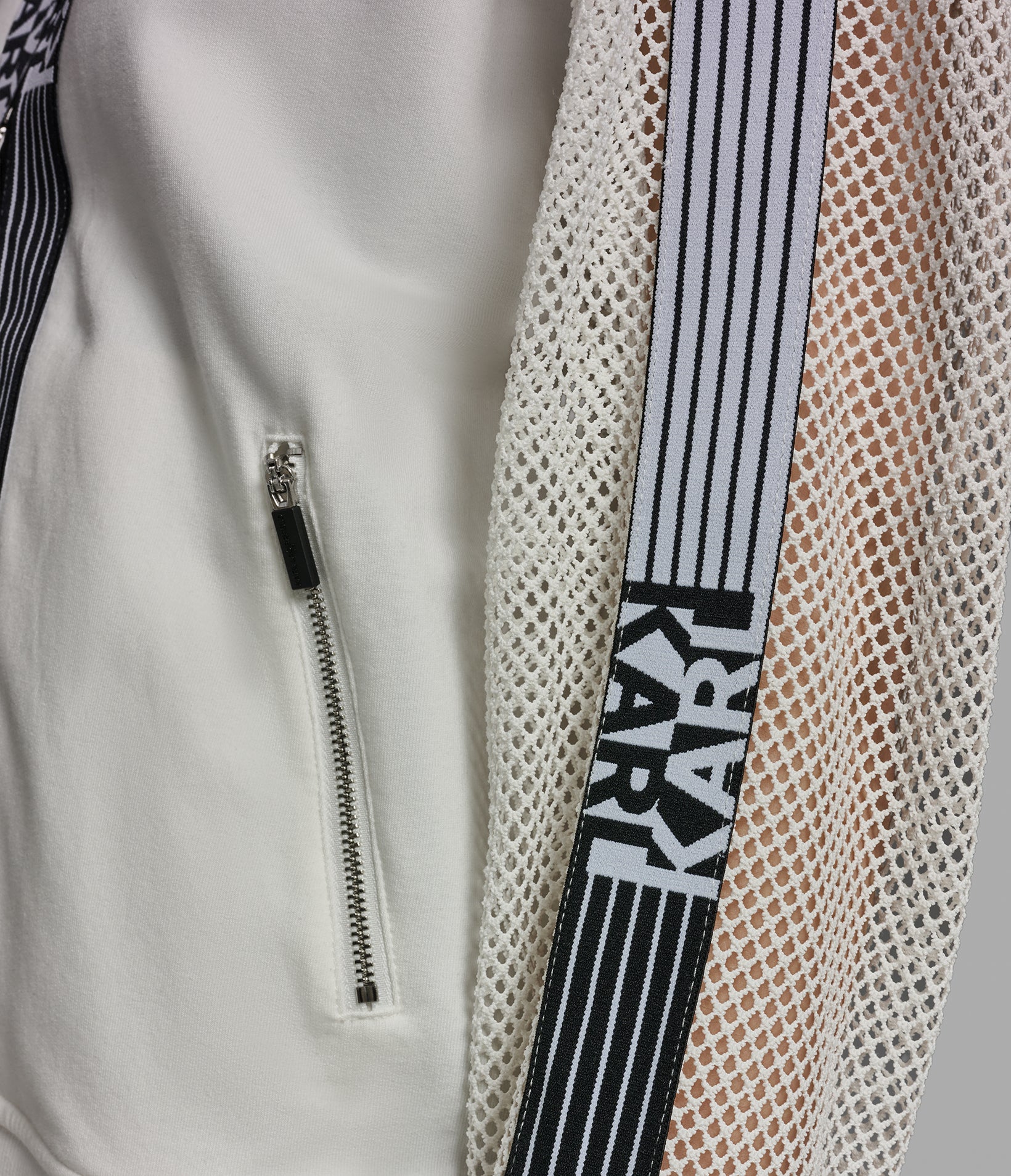 LOGO STRIPE MESH TRACK JACKET VIEW 6