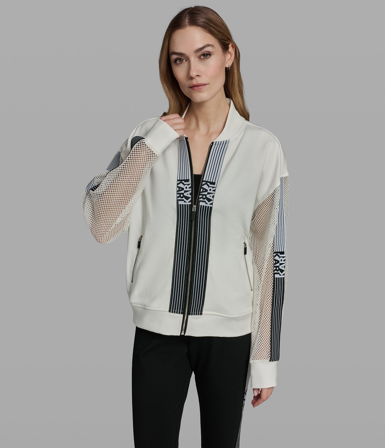 Floral Lace Bomber Jacket | Jackets & Blazers | Karl Lagerfeld Paris