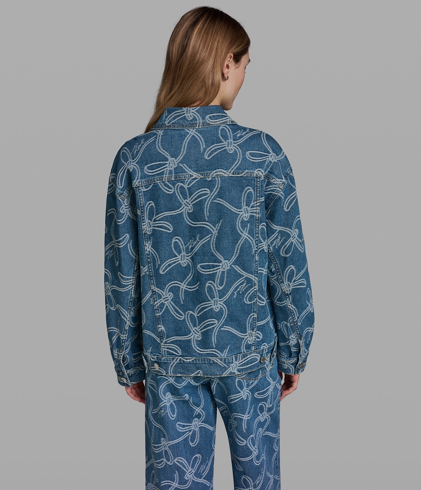 BOW JACQUARD DENIM JACKET VIEW 3 | Women's Denim