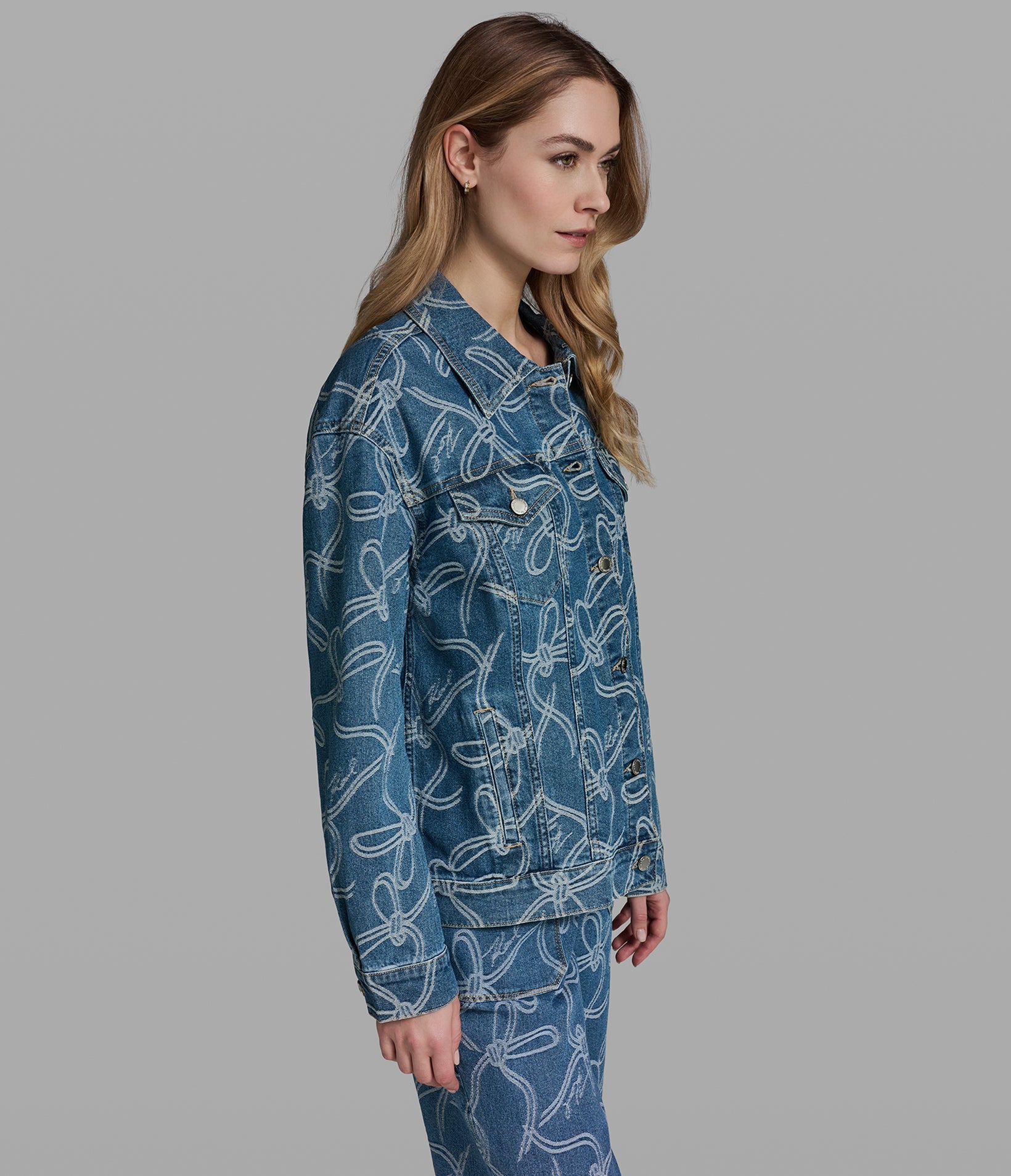 BOW JACQUARD DENIM JACKET VIEW 4 | Women's Denim