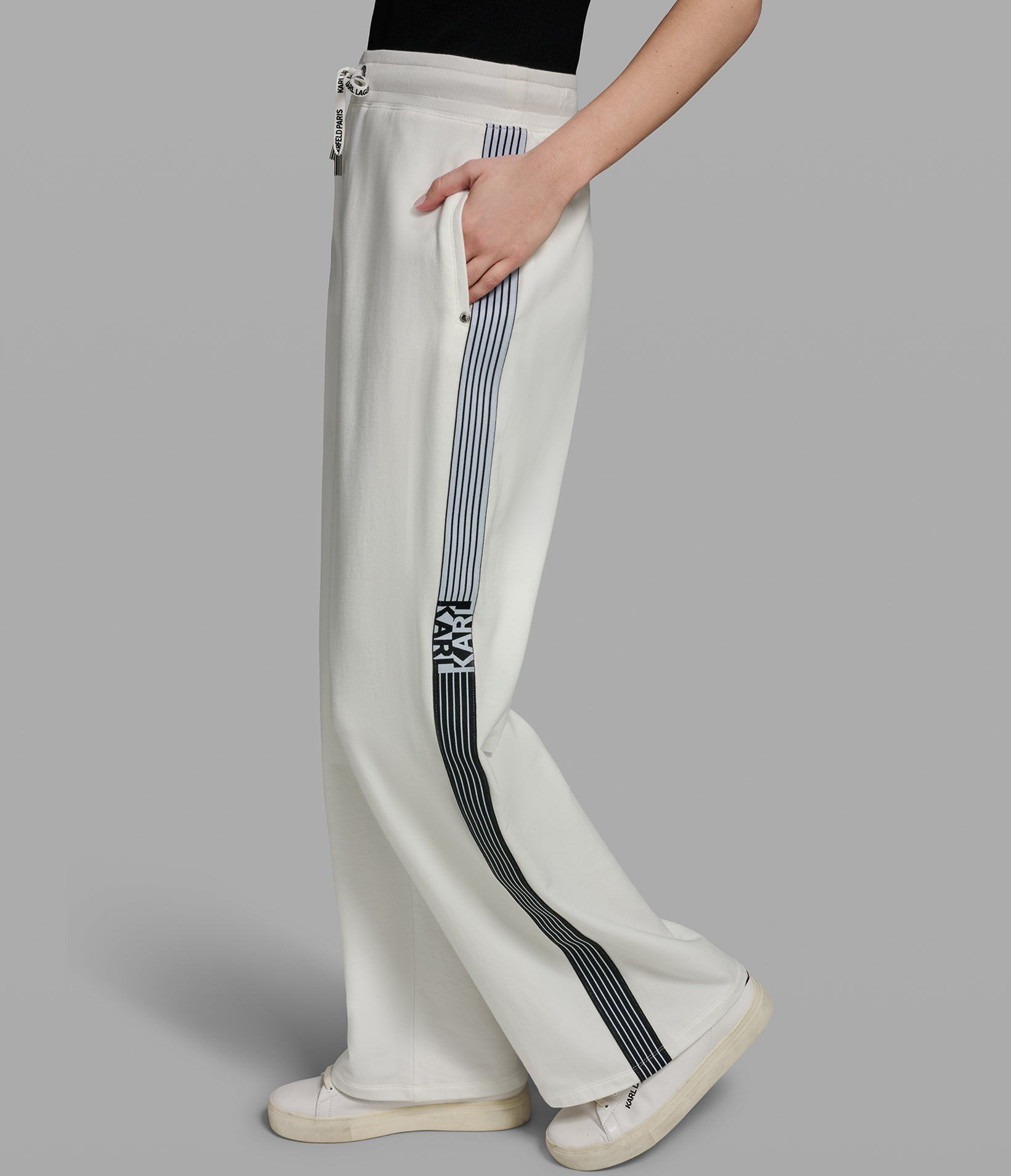 LOGO STRIPE WIDE LEG PANT VIEW 1