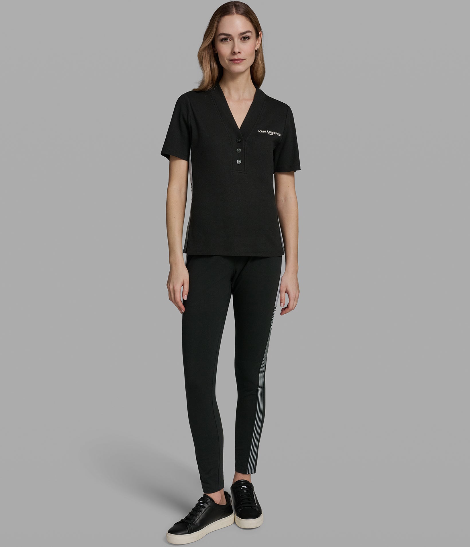 LOGO TAPE KNIT TOP VIEW 4 | Women's Tops & Sweaters