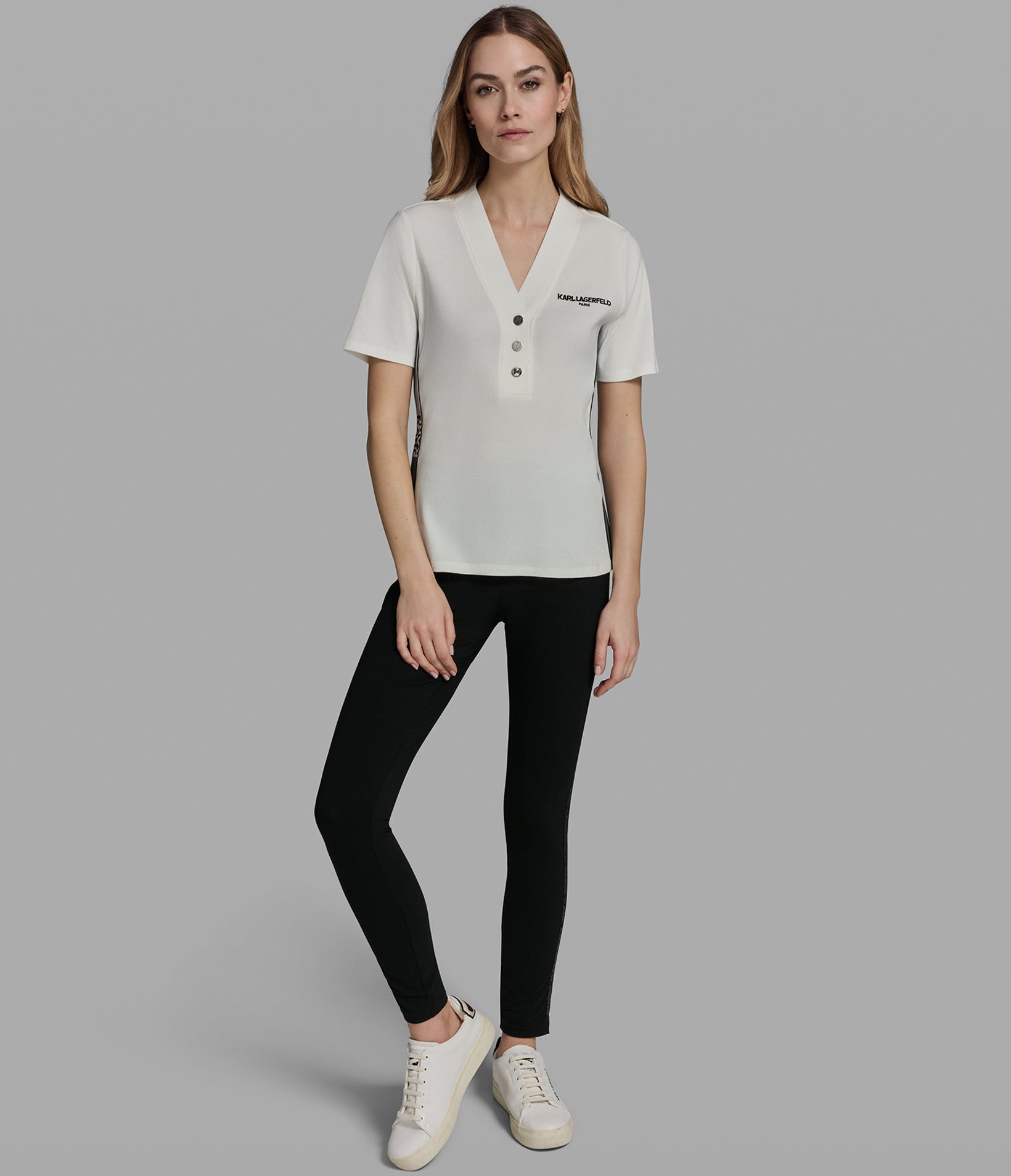 LOGO TAPE KNIT TOP VIEW 4 | Women's Athleisure & Activewear