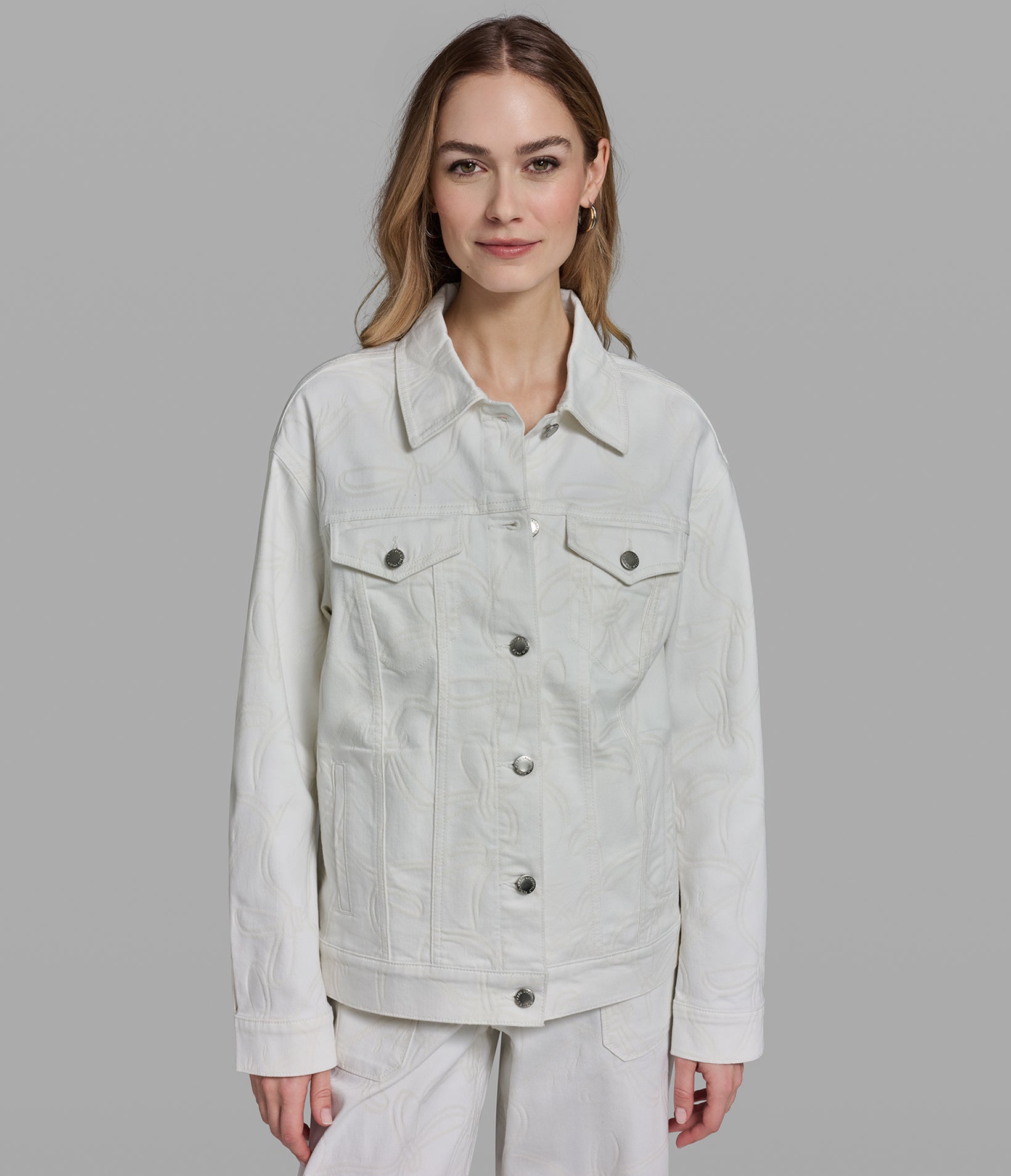 BOW JACQUARD DENIM JACKET View 1 | Women's Clothing