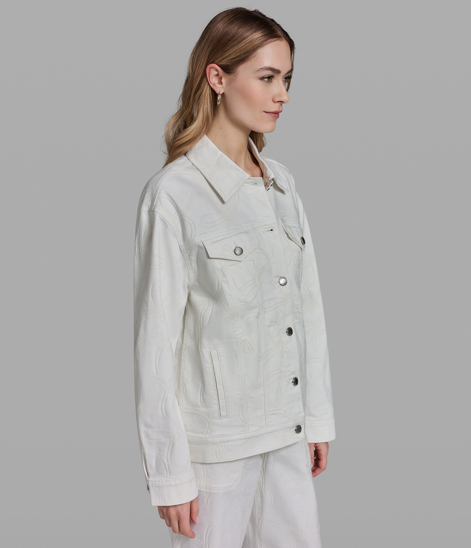BOW JACQUARD DENIM JACKET VIEW 3 | Women's Clothing