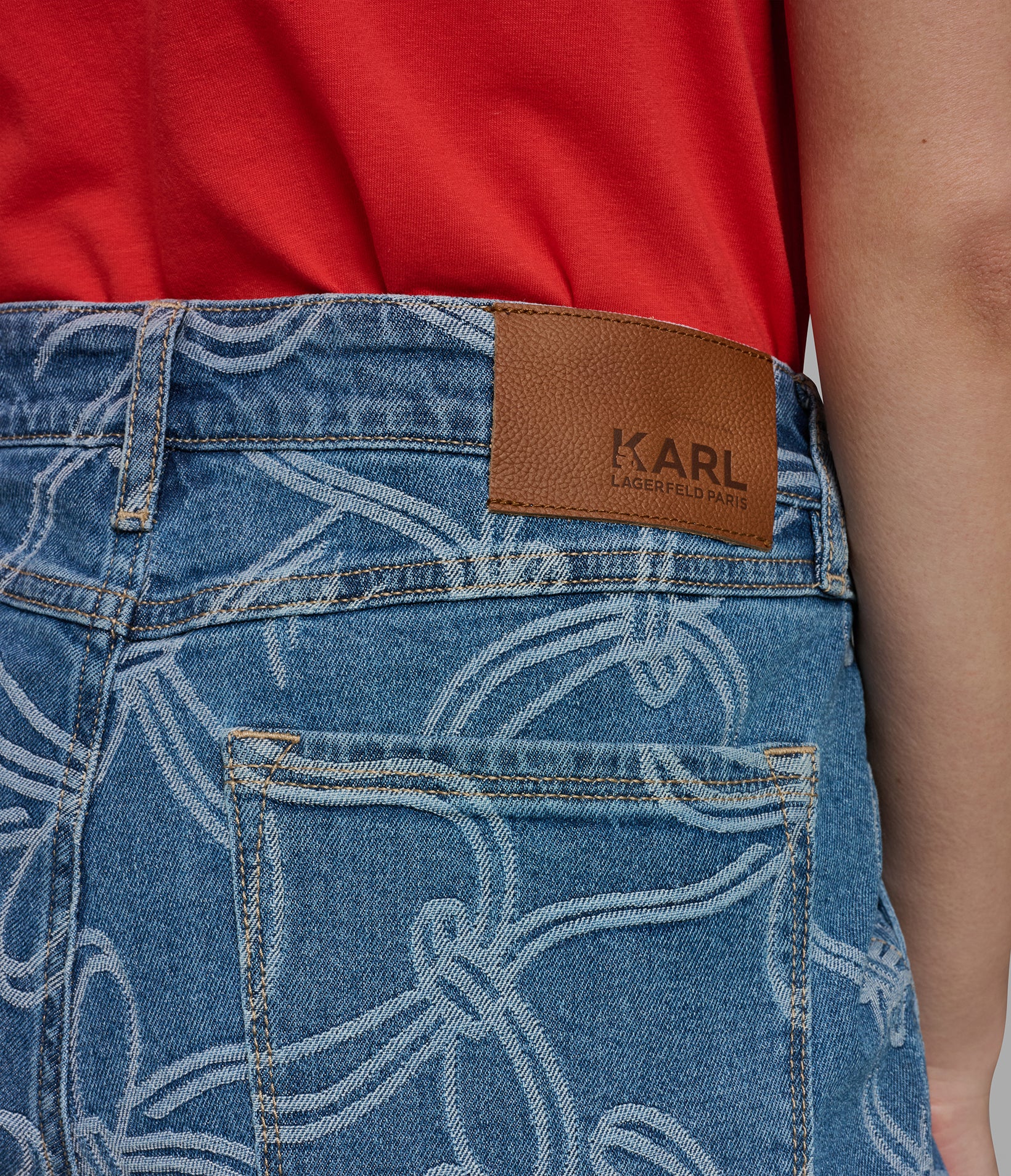 BOW JACQUARD DENIM PANT VIEW 7 | Women's Clothing