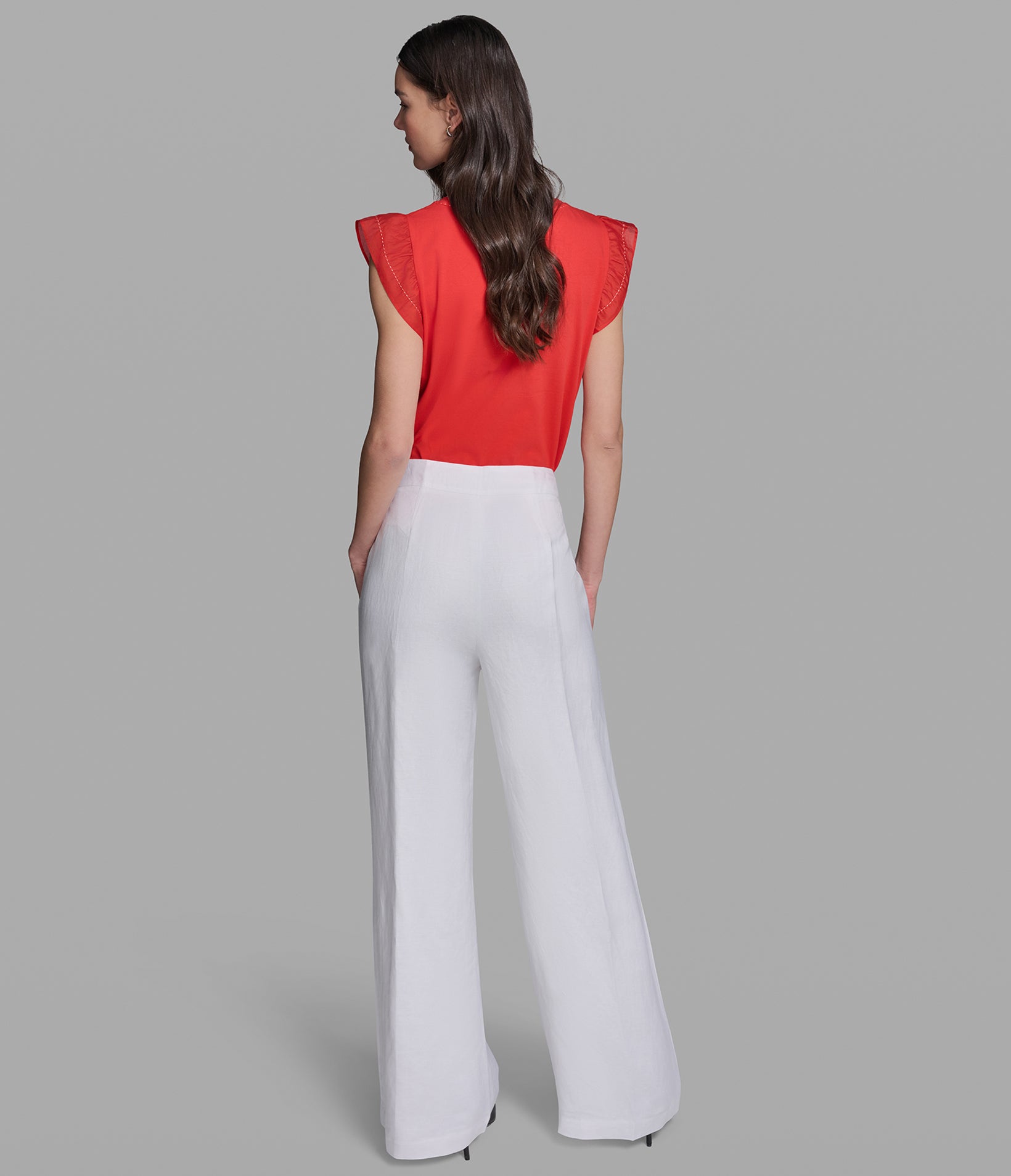LINEN SIDE BUTTONS PANTS VIEW 5