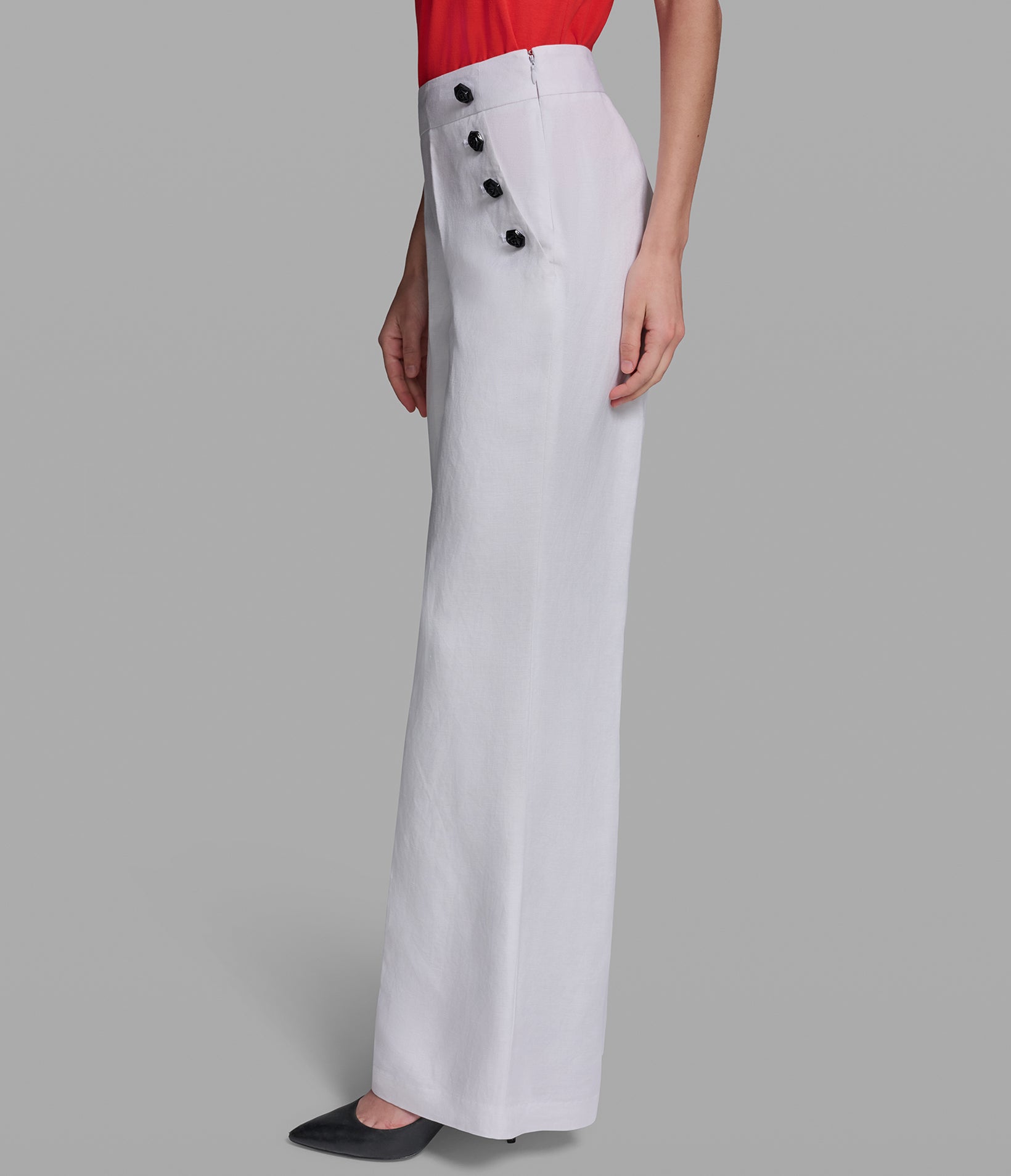 LINEN SIDE BUTTONS PANTS VIEW 3