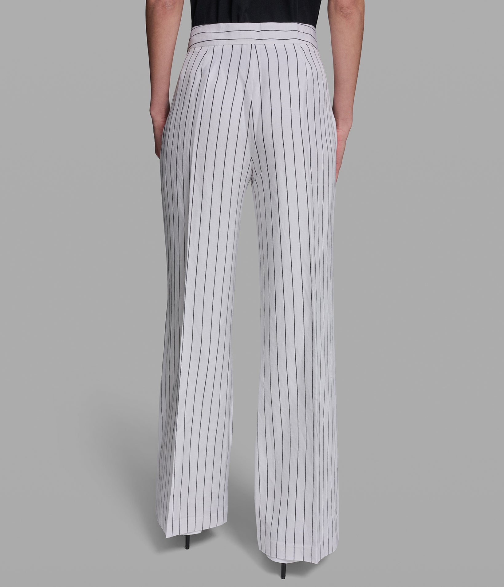 STRIPED SAILOR BUTTON LINEN PANT View 2 | Women's Sale