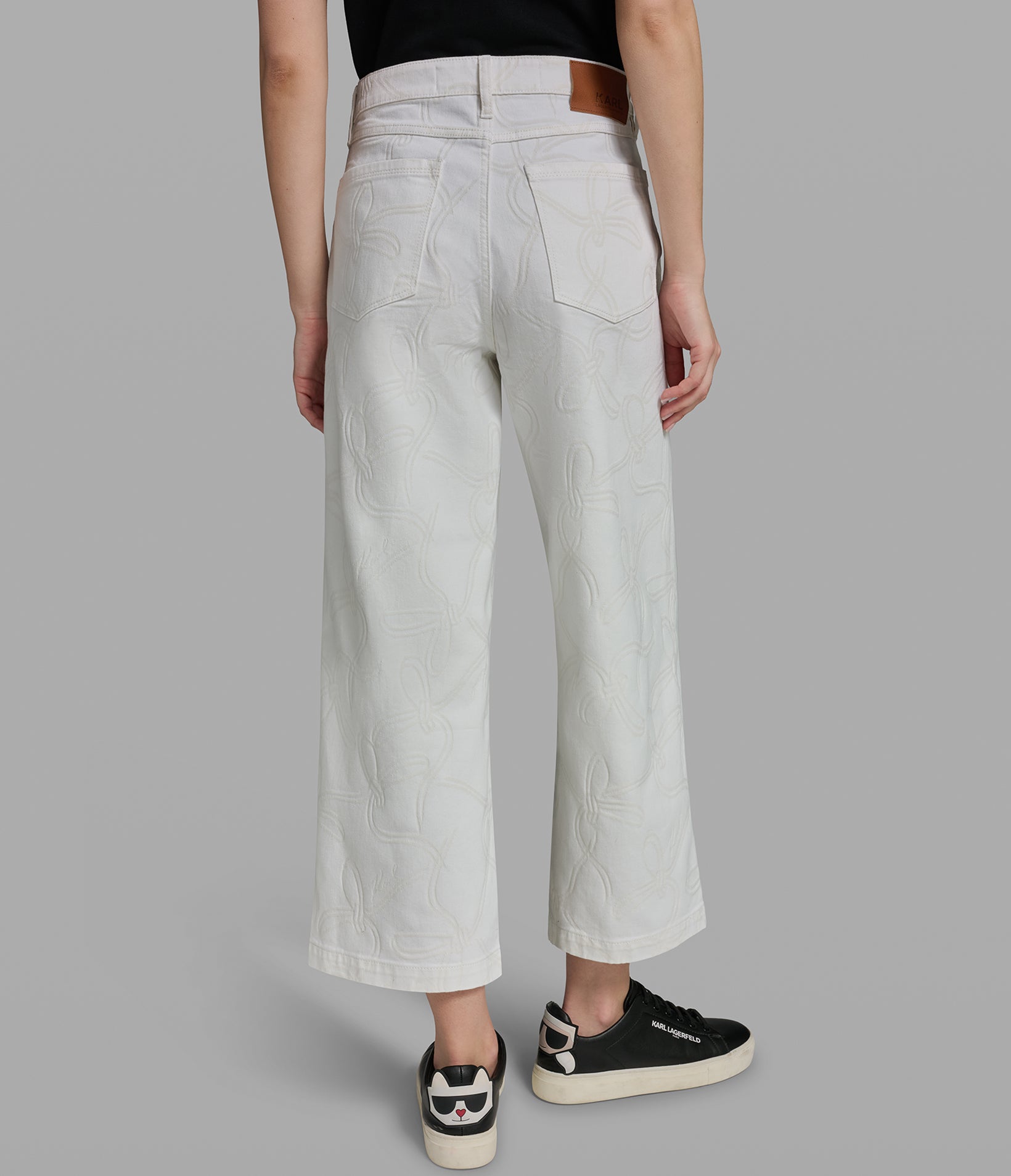 BOW JACQUARD DENIM PANTS View 2 | Women's Denim