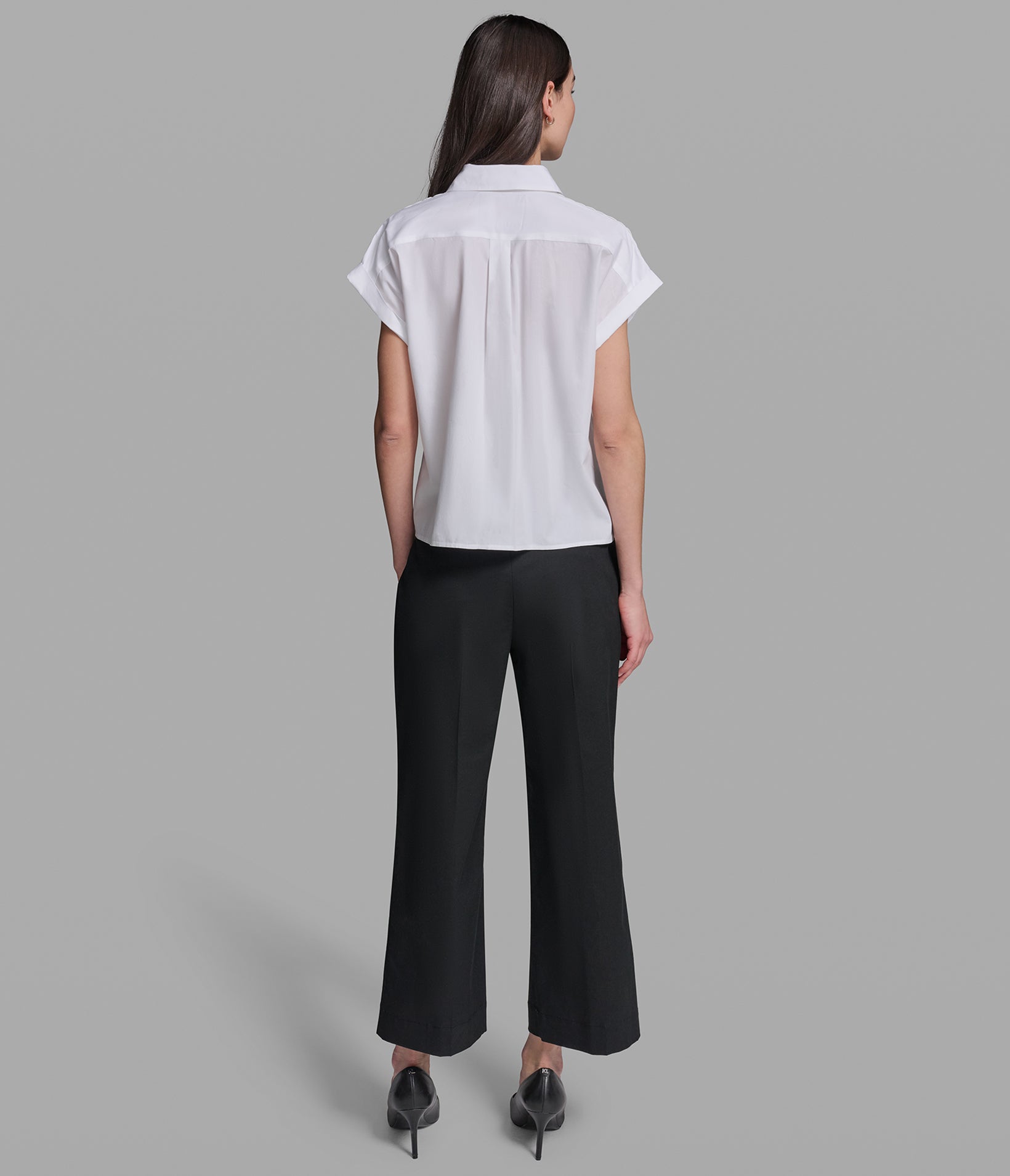 SHORT SLEEVE SHIRT WITH EYELET TRIM VIEW 5 | Styles Under $100