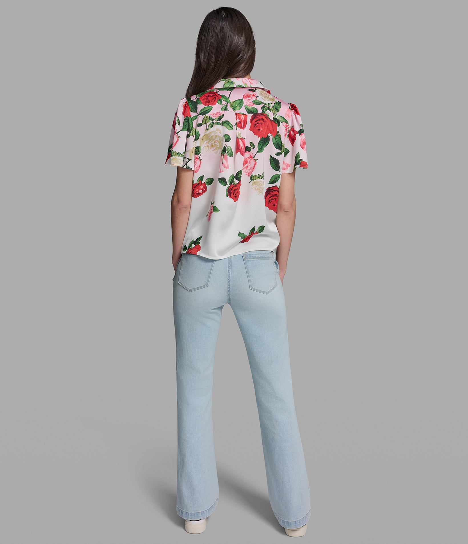 FLORAL PRINT FRONT TIE BLOUSE VIEW 5 | Styles Under $100