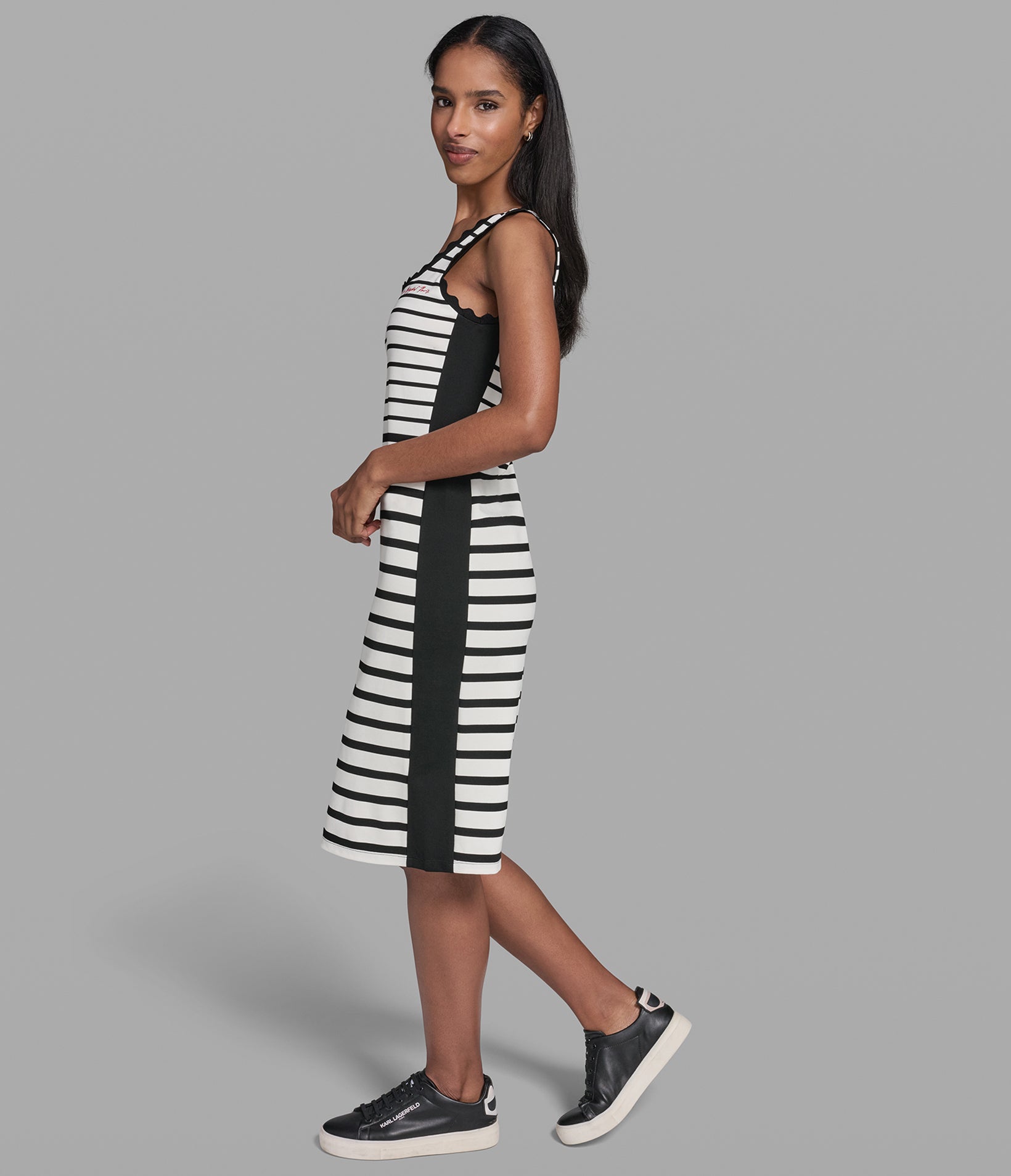 STRIPED MIDI DRESS VIEW 4
