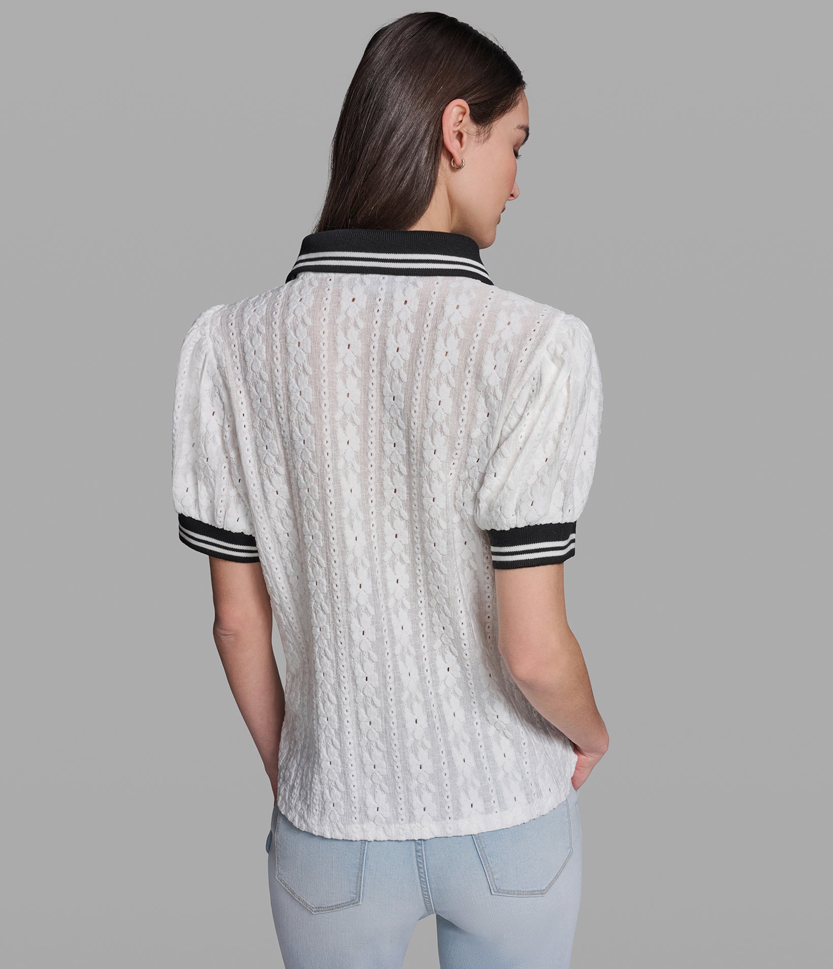 EYELET KNIT POLO View 2 | Women's Sale