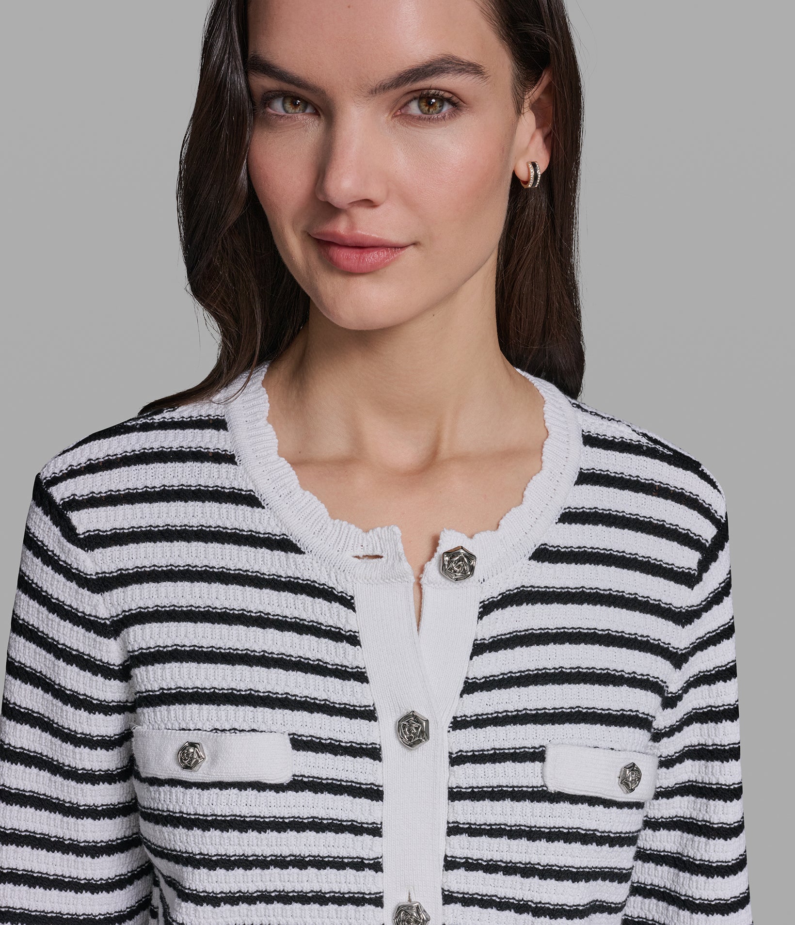 LONG SLEEVE STRIPED CARDIGAN VIEW 6