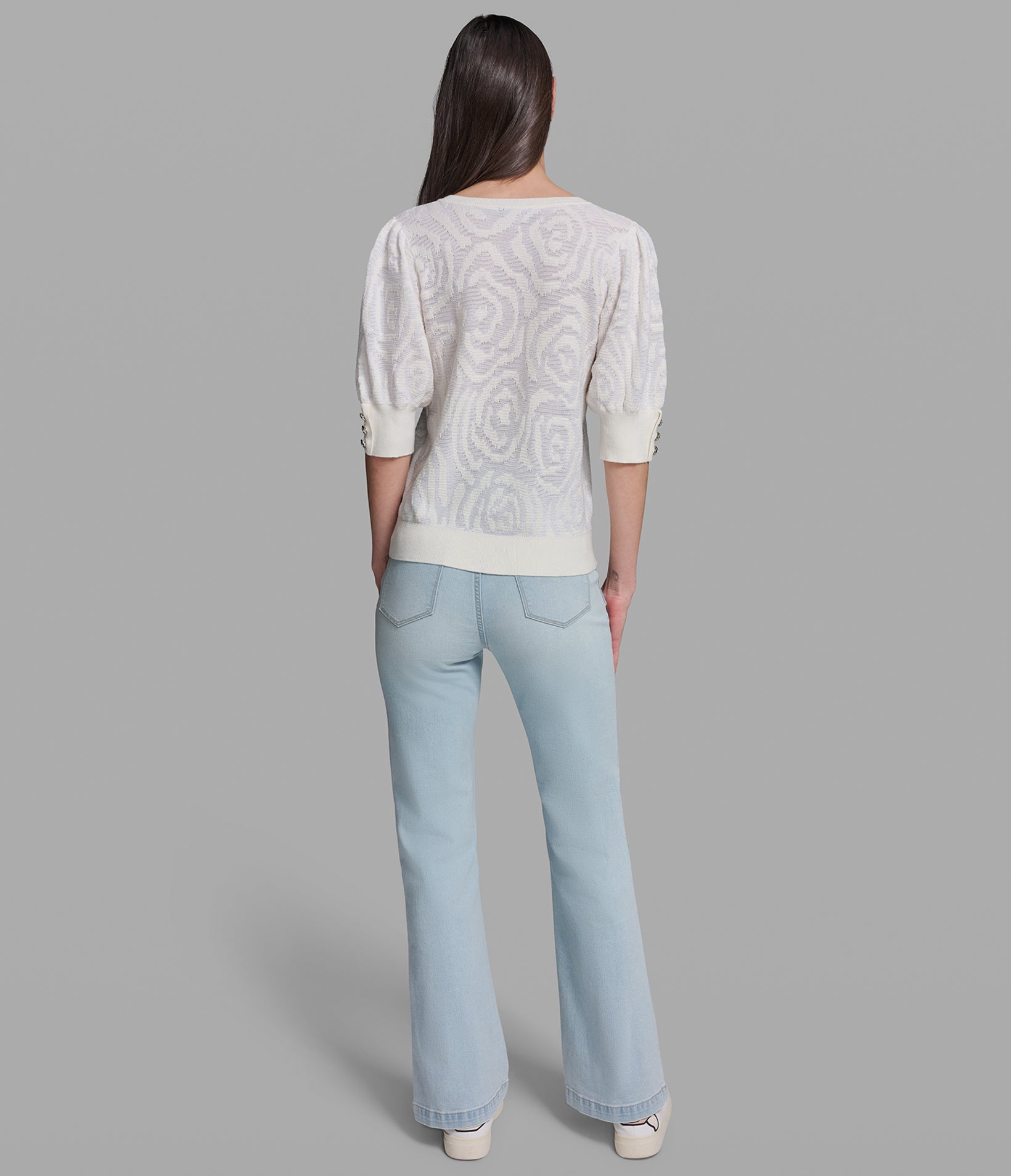 FLORAL PUFF SLEEVE SWEATER VIEW 5 | New Arrivals