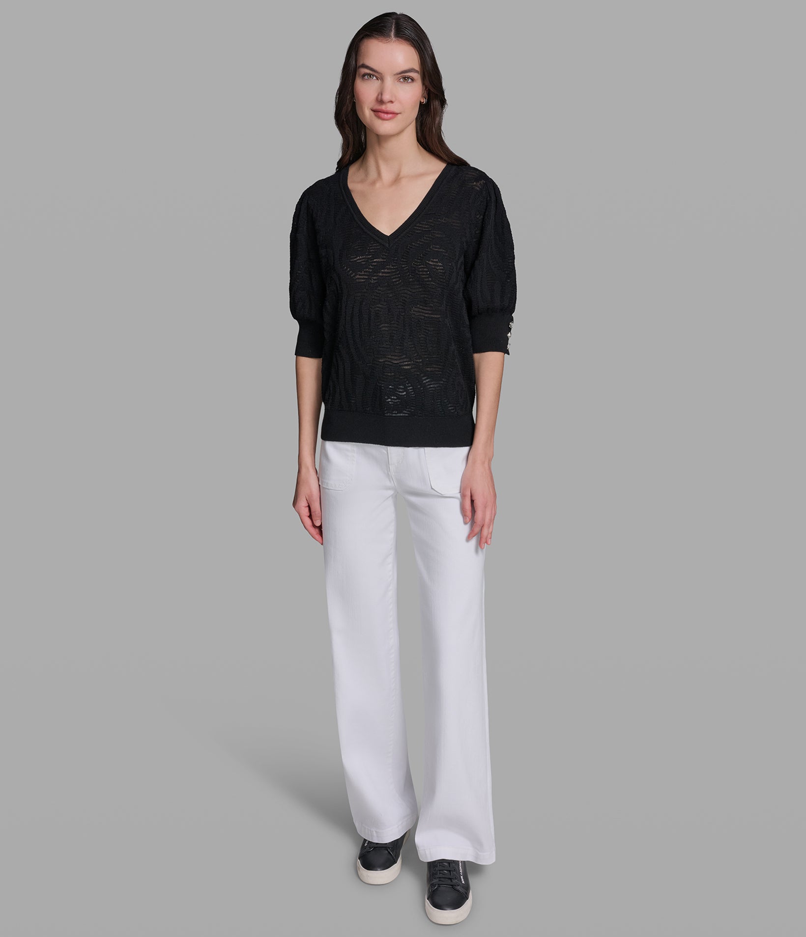 FLORAL PUFF SLEEVE SWEATER VIEW 4 | New Arrivals