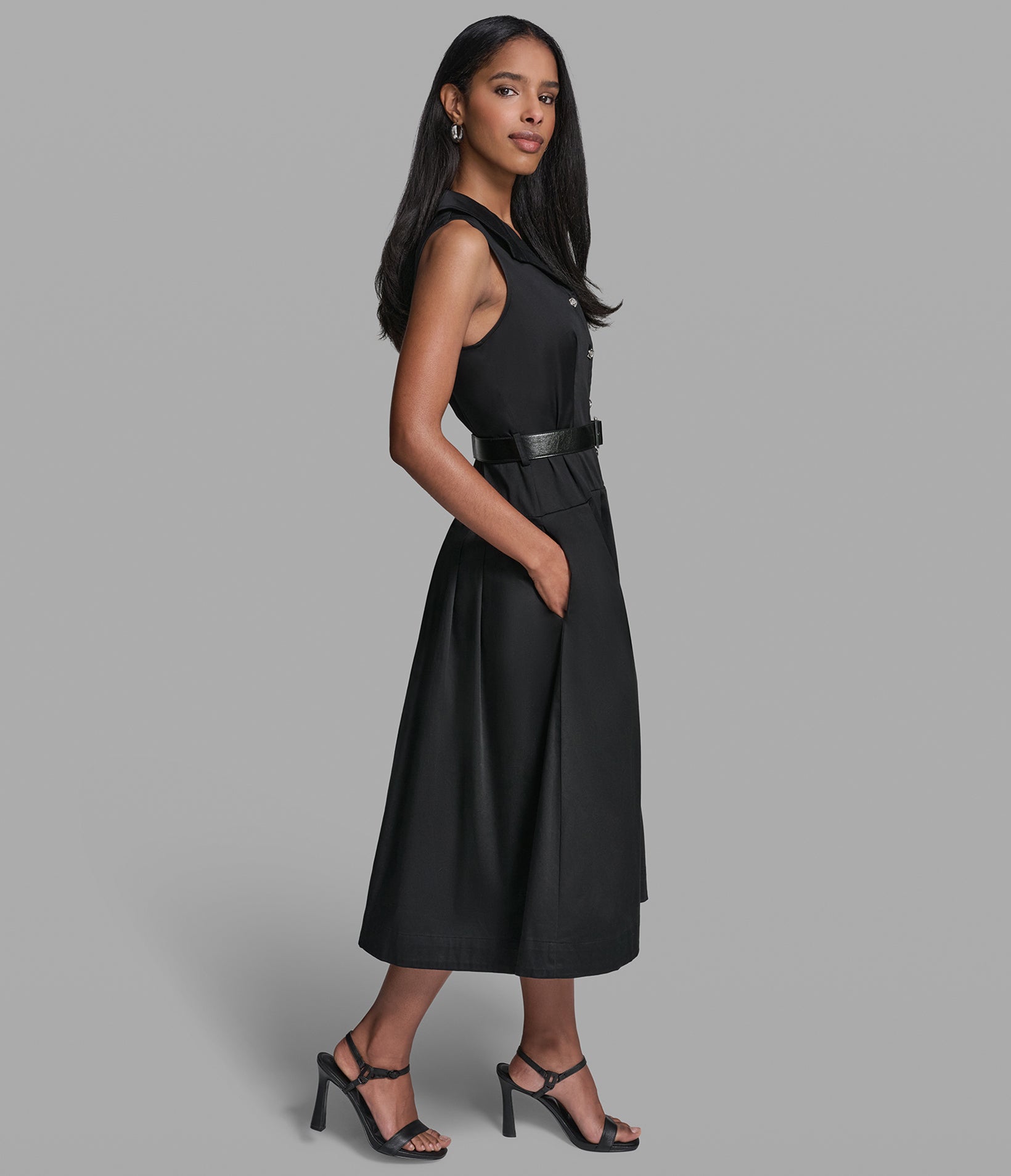 COTTON BELTED MIDI DRESSES VIEW 3 | New Arrivals
