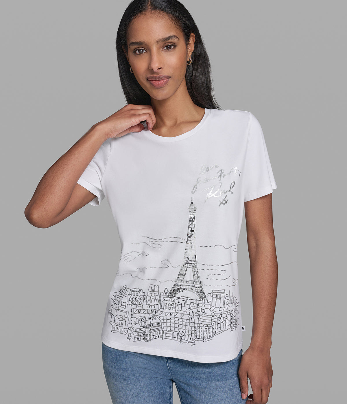 PARIS SEQUIN SIGNATURE TEE VIEW 1