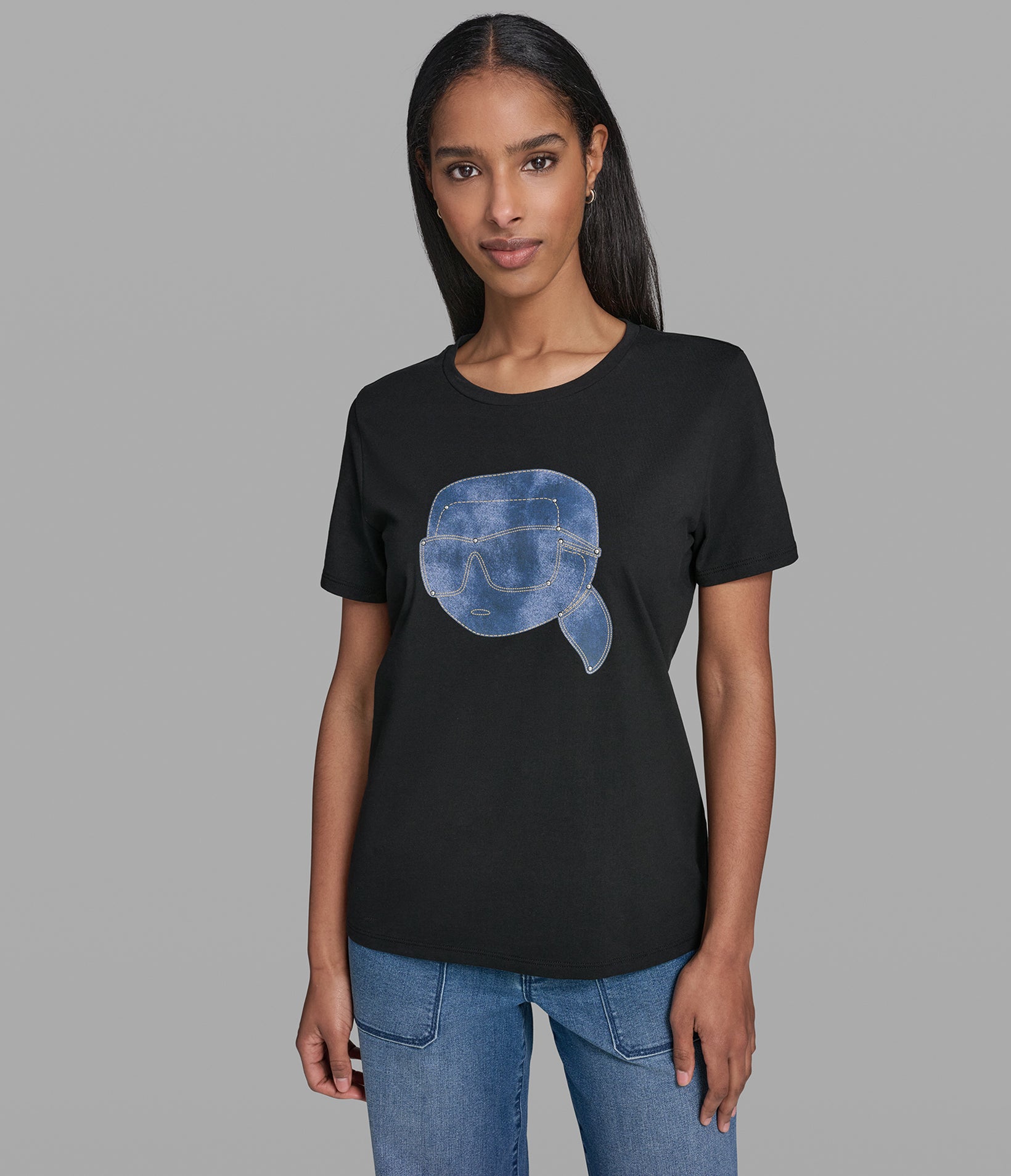 DENIM KARL HEAD TEE View 1 | Holiday Sale
