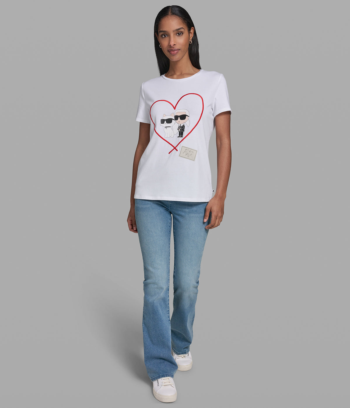 KARL AND CHOUPETTE HEART TEE VIEW 4