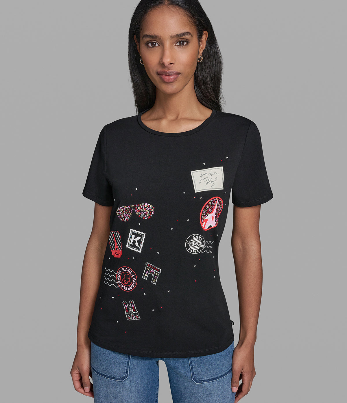 CRYSTAL FLORAL WHIMSY GRAPHIC TEE VIEW 1