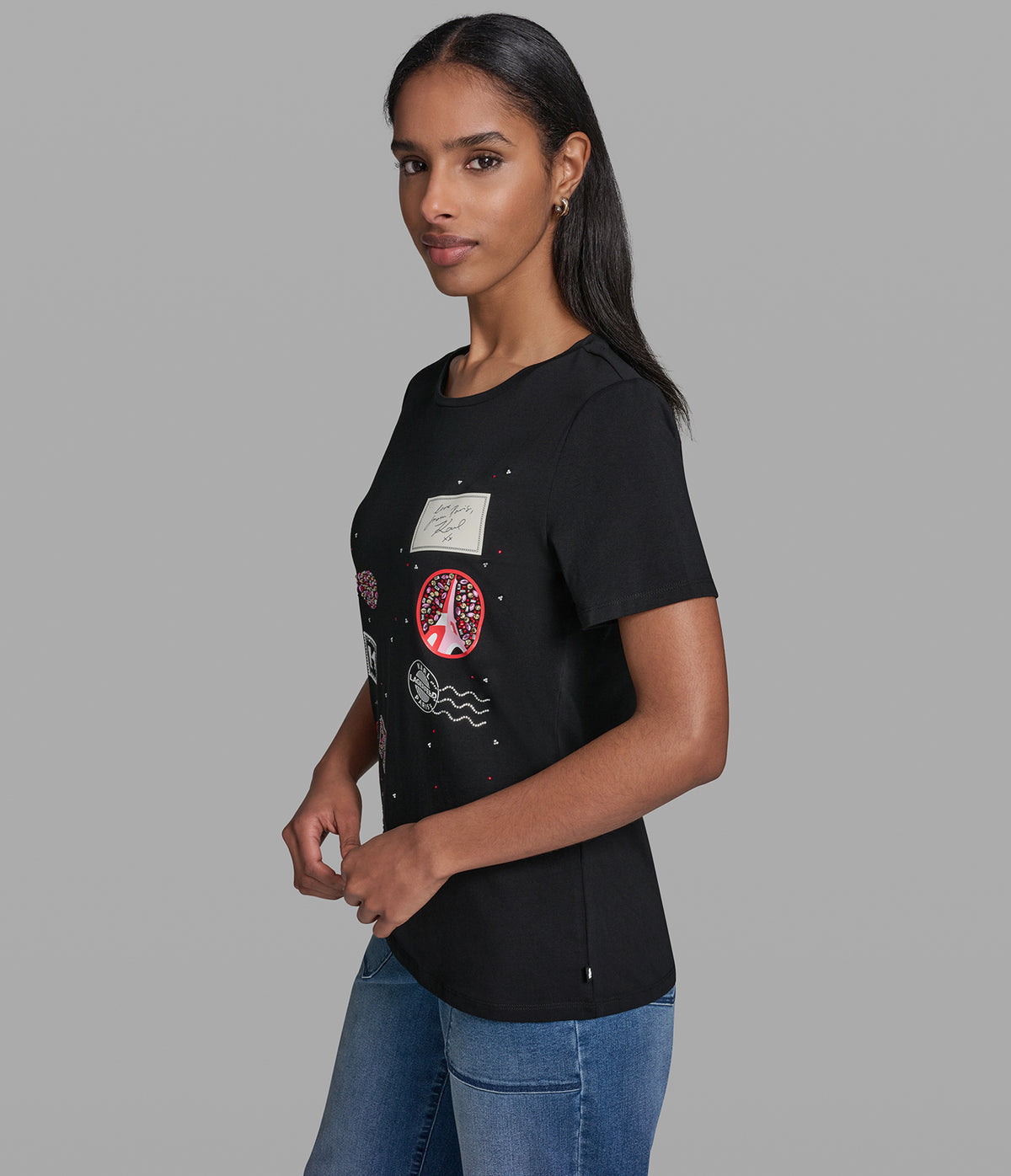 CRYSTAL FLORAL WHIMSY GRAPHIC TEE VIEW 3