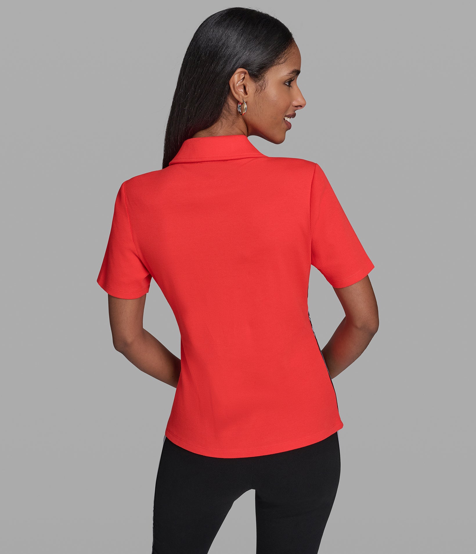 SHORT SLEEVE KNIT ZIP UP POLO View 2 | Holiday Sale