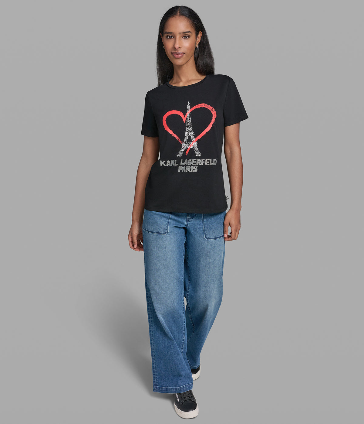 PARIS HEART CRYSTAL GRAPHIC TEE VIEW 4