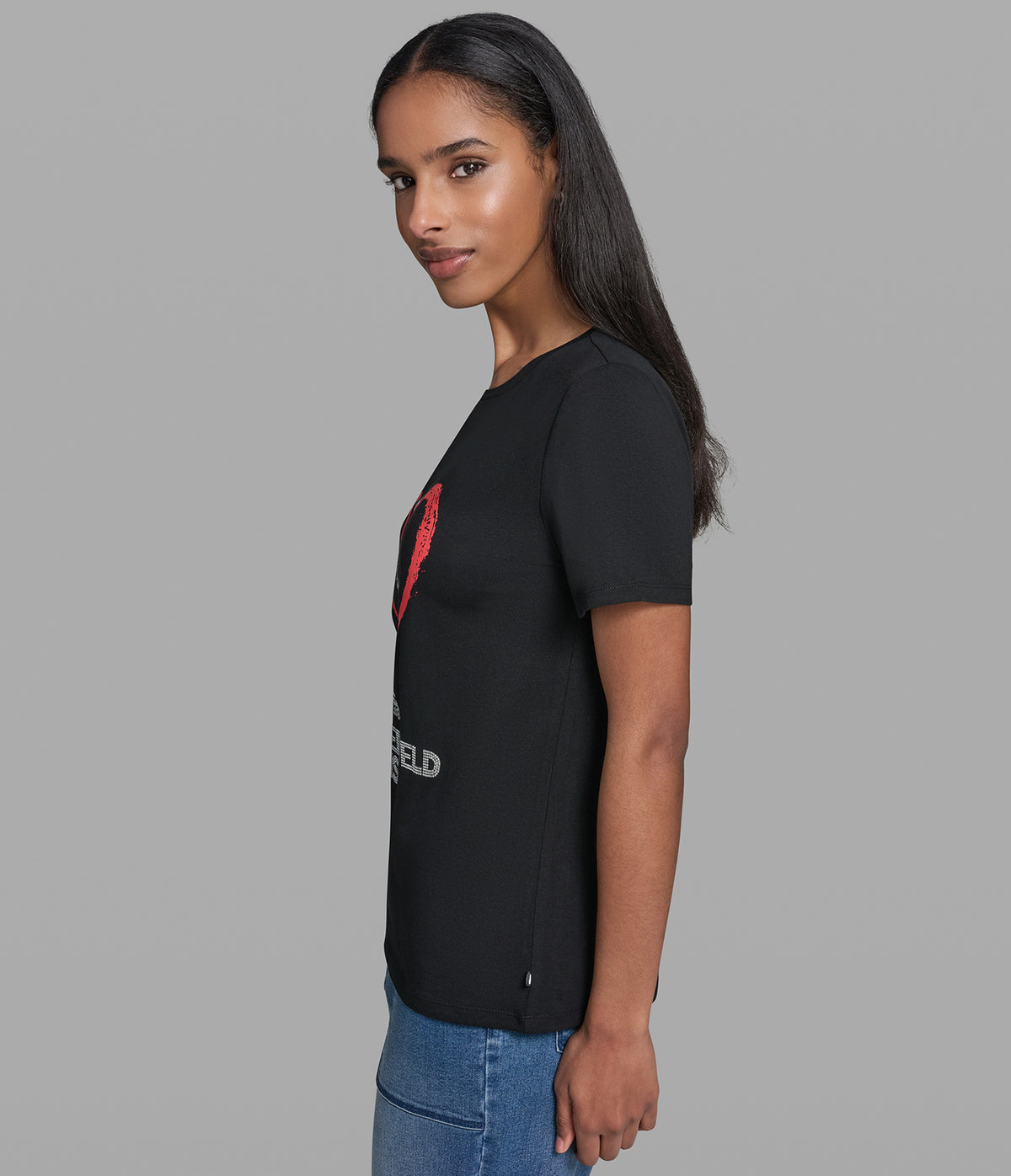 PARIS HEART CRYSTAL GRAPHIC TEE VIEW 3