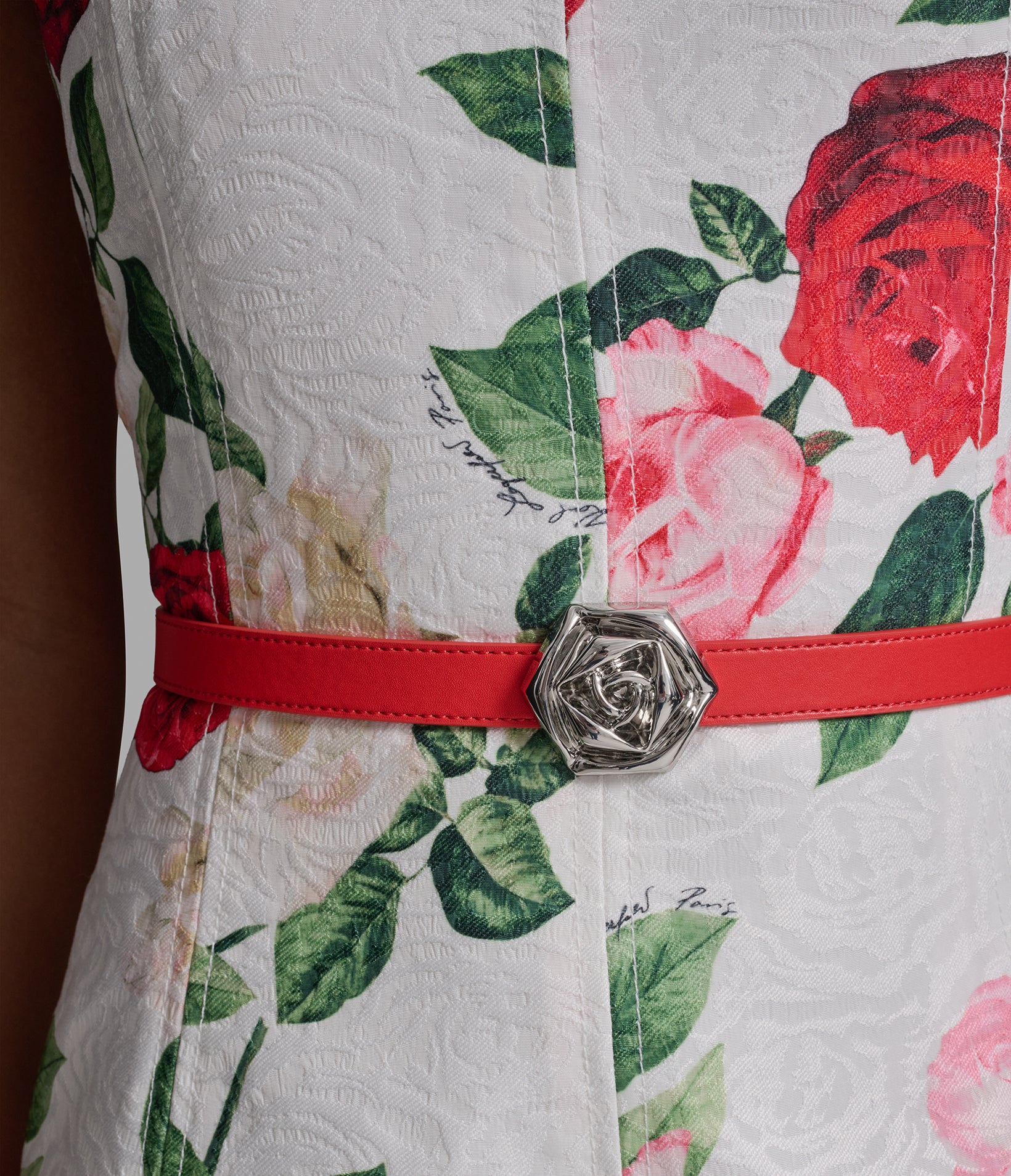 PRINTED FLORAL BELTED DRESS VIEW 5 | Women's Clothing