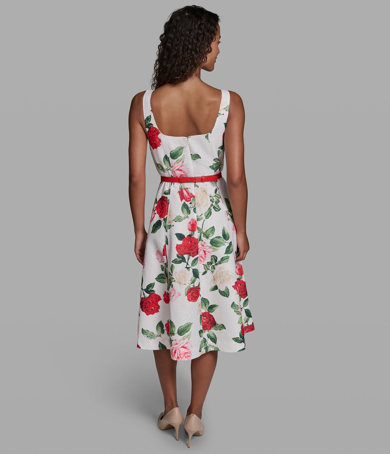 PRINTED FLORAL BELTED DRESS View 2 | Women's Clothing