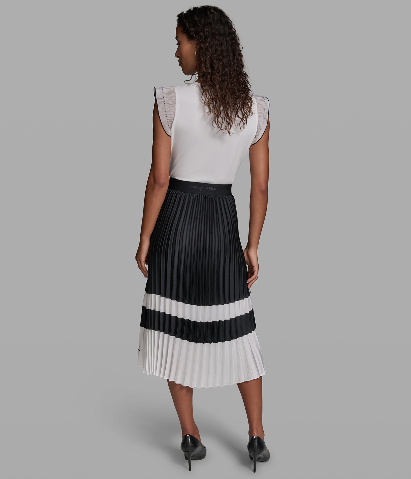 COLORBLOCK PLEATED MIDI SKIRT VIEW 5 | Women's Clothing