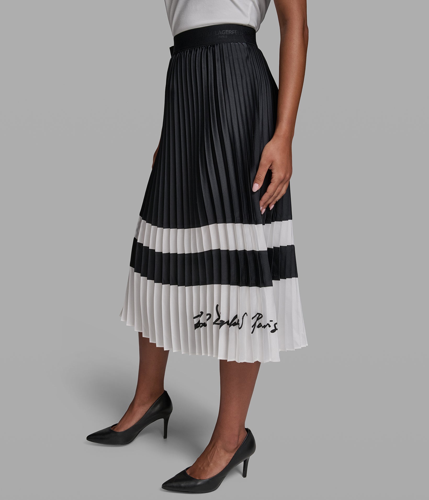 COLORBLOCK PLEATED MIDI SKIRT View 2 | Women's Clothing