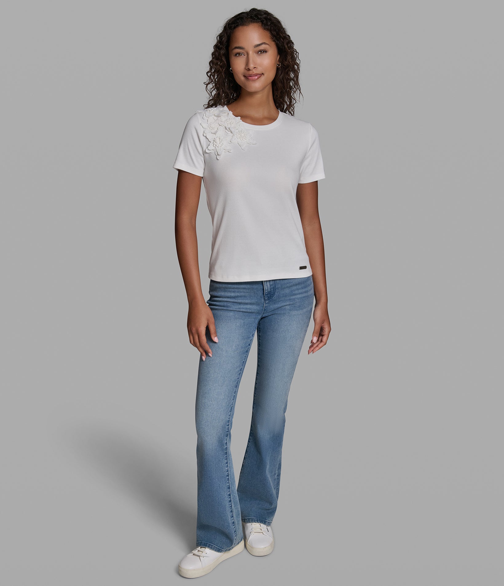 FLORAL APPLIQUE KNIT TOP VIEW 4 | New Women's Clothing