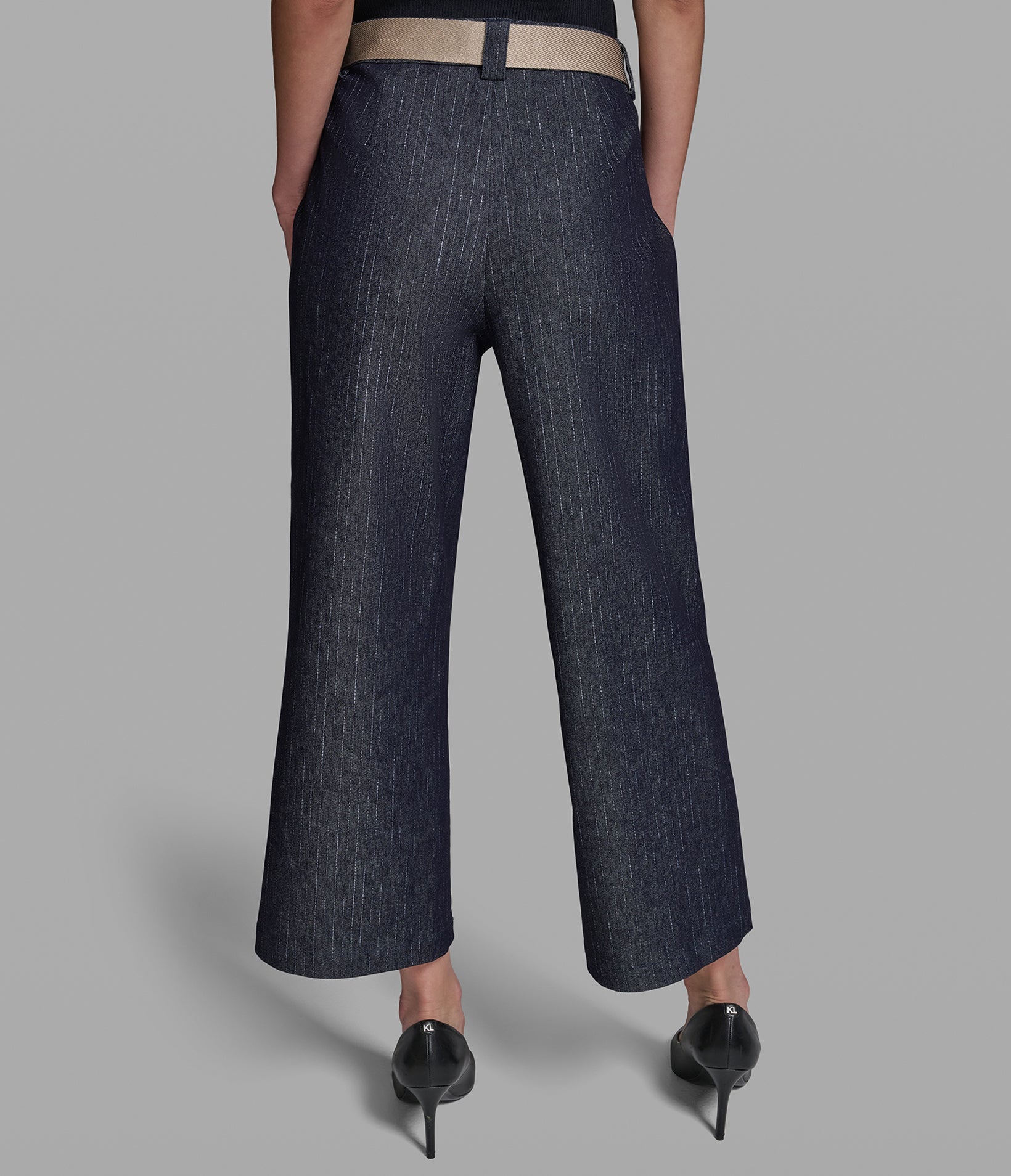 DENIM PINSTRIPE CROPPED PANT View 2 | Women's Denim
