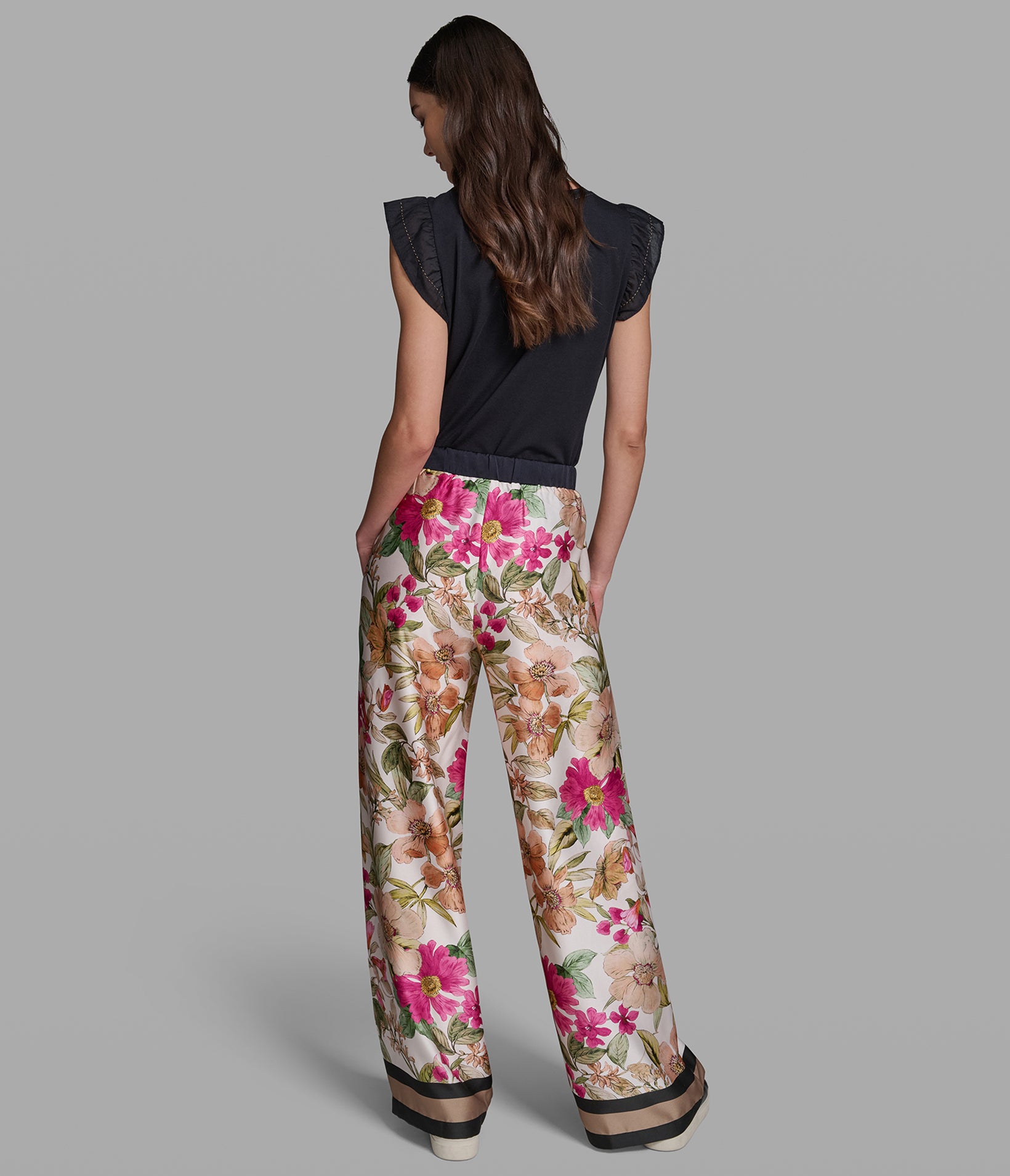FLORAL WIDE LEG PANTS VIEW 5