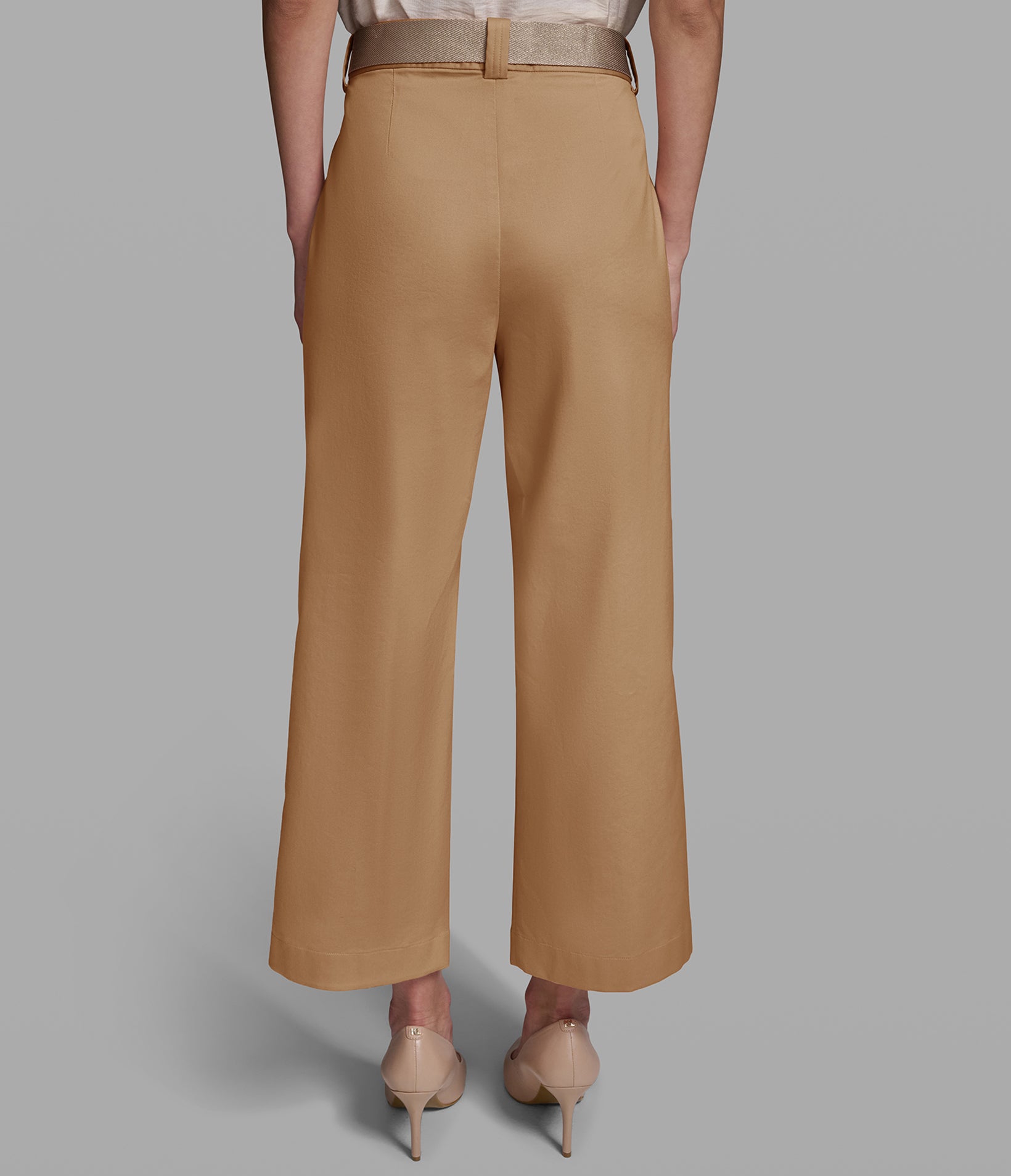 BELTED CROPPED STRAIGHT LEG PANTS VIEW 3 | Women's Pants & Skirts