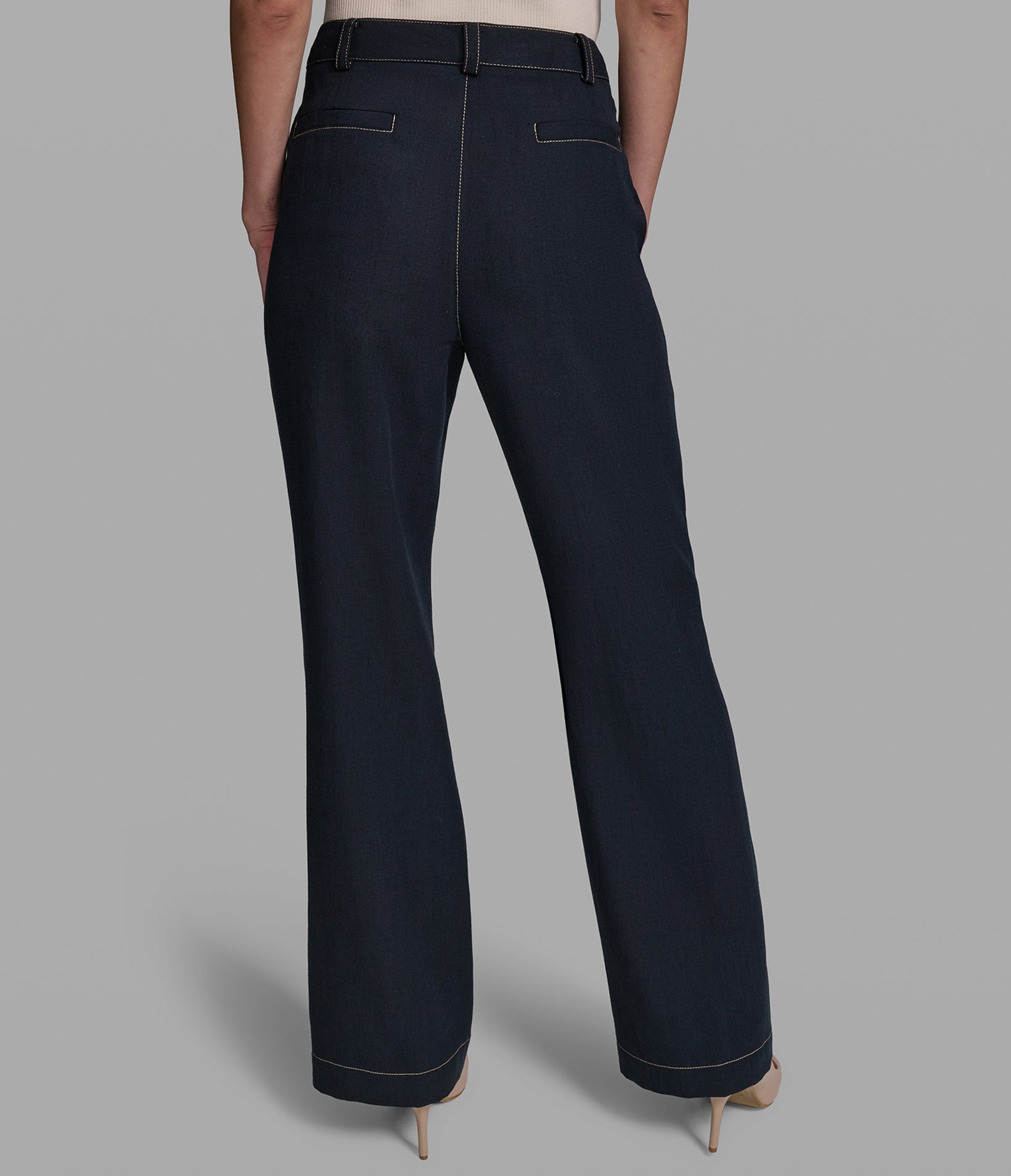 CONTRST STITCH WIDE-LEG PANT VIEW 4 | Women's Pants & Skirts