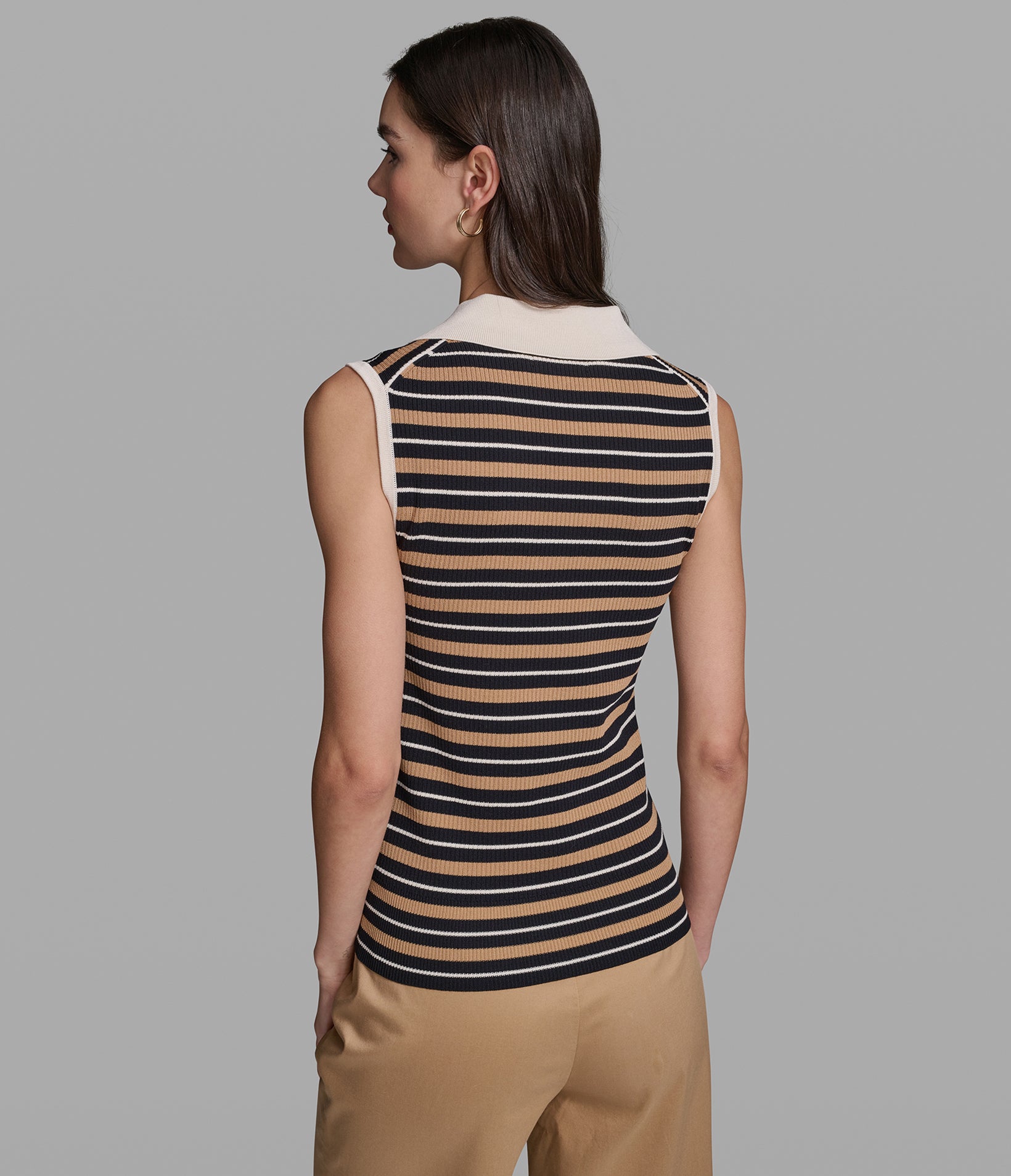 SLEEVELESS STRIPED SWEATER TANK TOP View 2 | New Arrivals