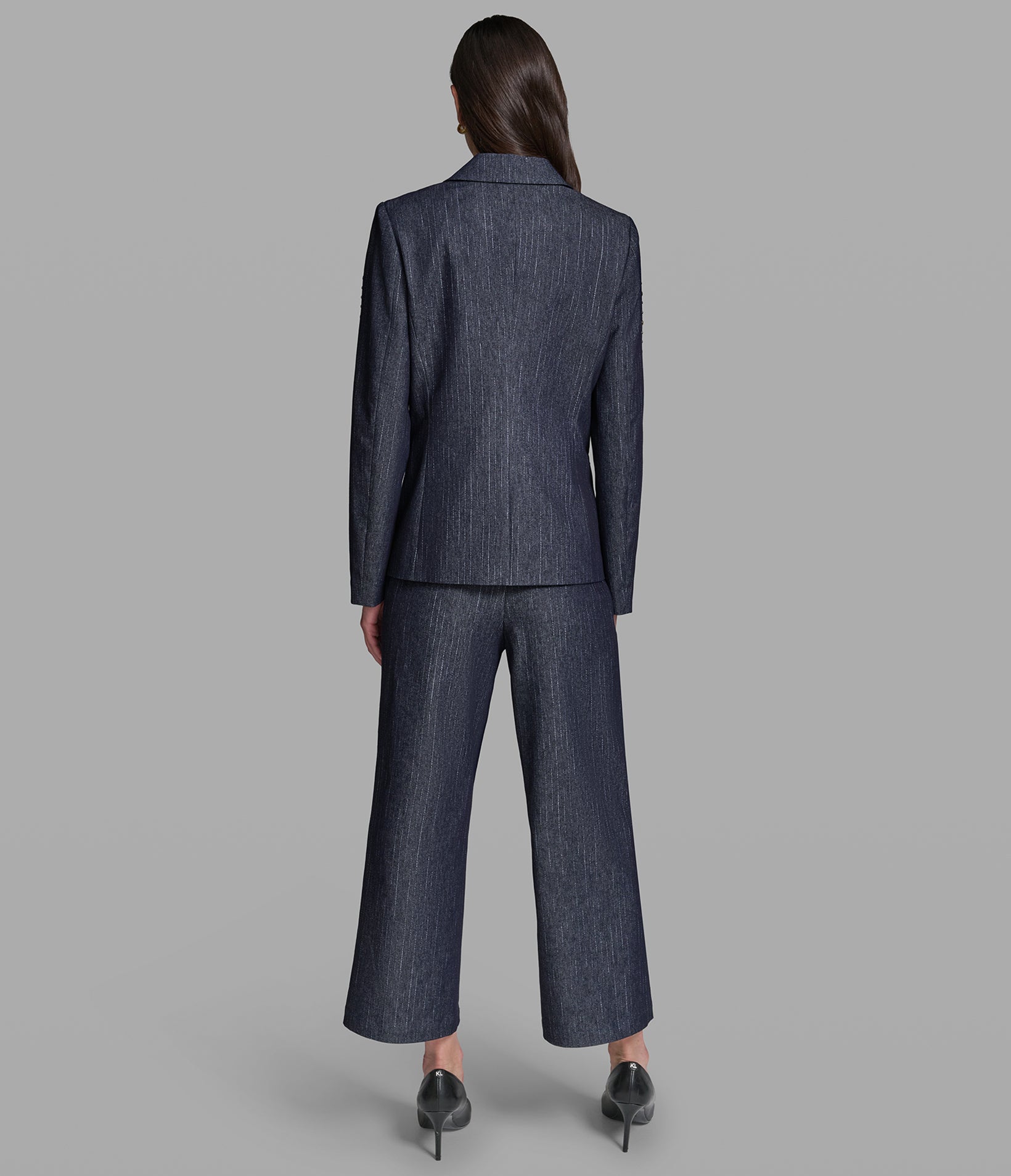 DENIM PINSTRIPE BLAZER VIEW 5 | Jackets & Coats