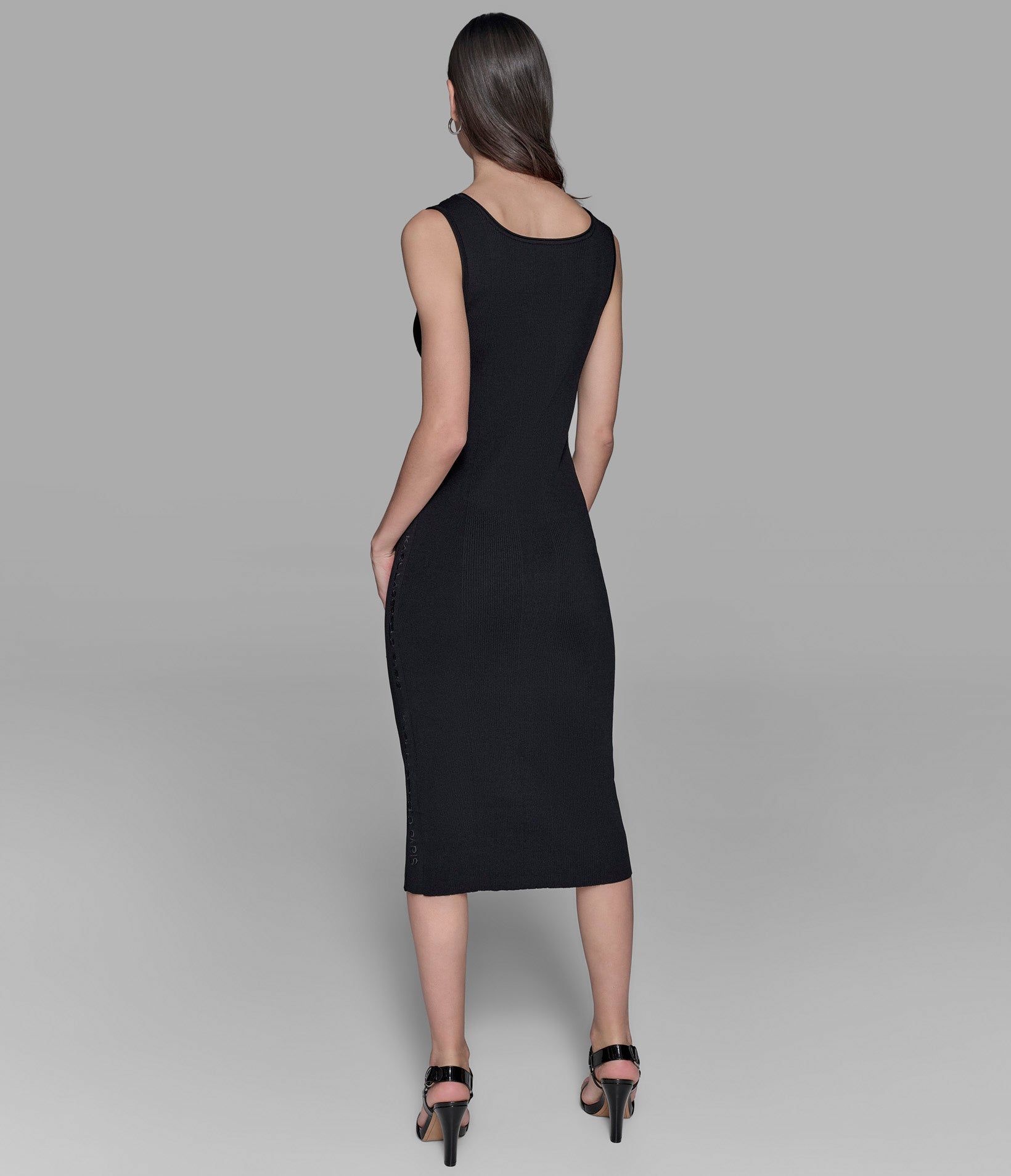 SLEEVELESS TONAL LOGO MIDI SWEATER DRESS VIEW 2