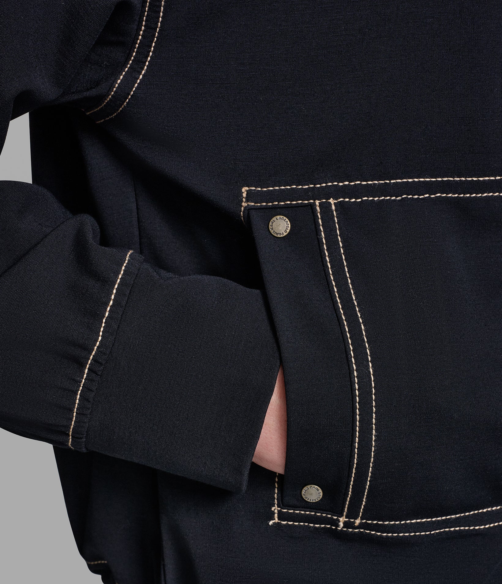 JERSEY TRACK JACKET WITH DRAWSTRING WAIST VIEW 6 | Holiday Sale