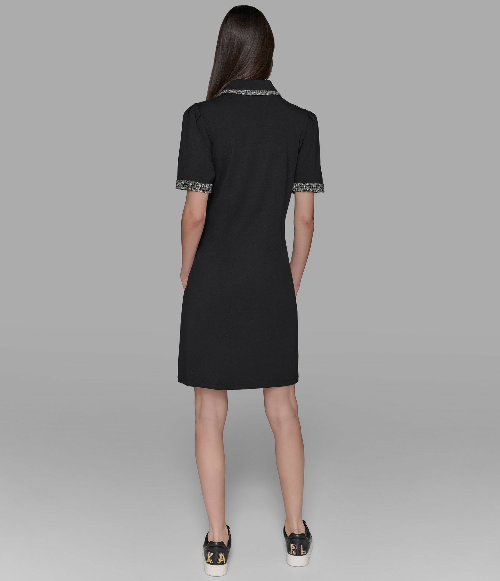 TWEED TRIM POLO DRESS View 2 | Best Sellers Shop